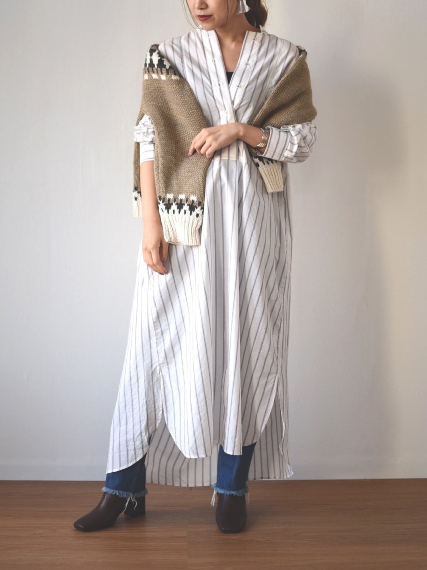 LHELBIE（レルビエ）の「バックロングシャツワンピース（シャツ