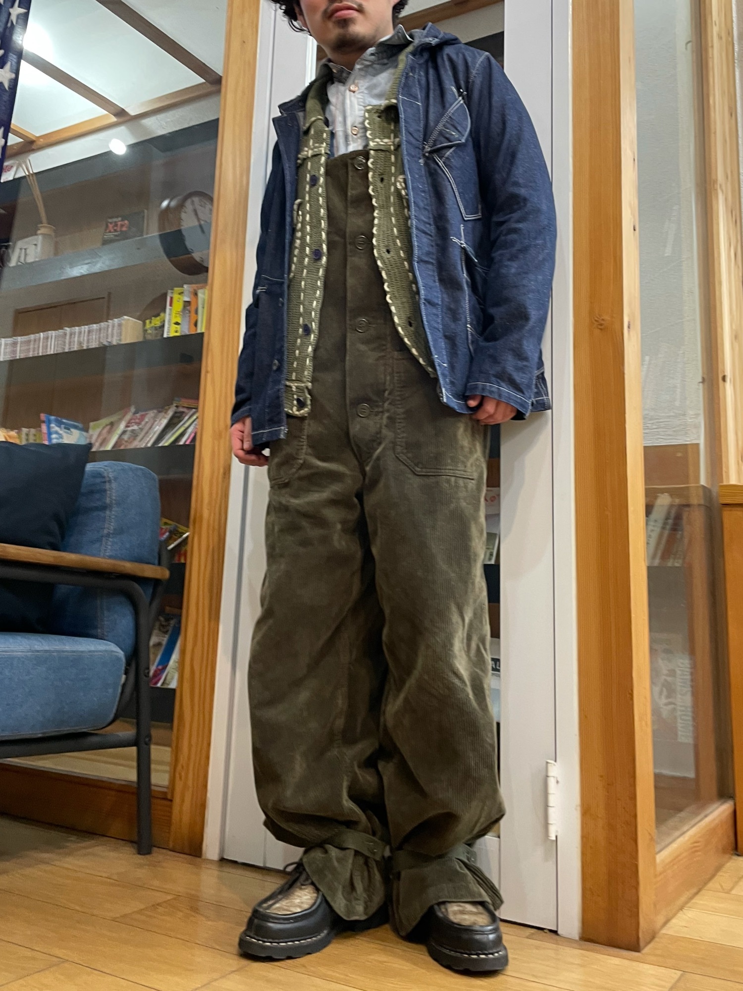 BRAVERY FULLCOUNT ネイビー ストライプ オーバーオール BRAVERY