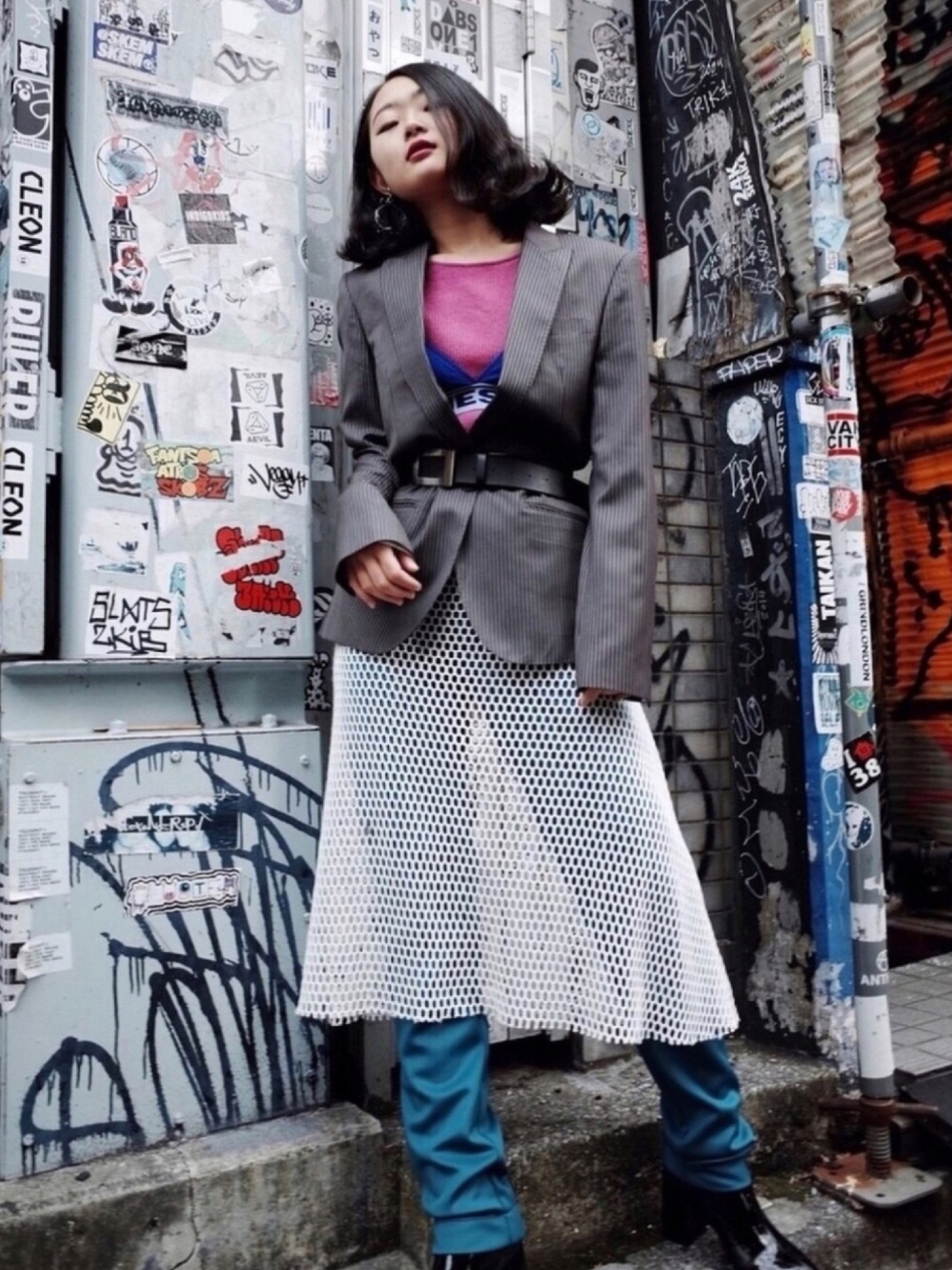 DIESELのアイテムを使った「リブニット」の人気ファッション