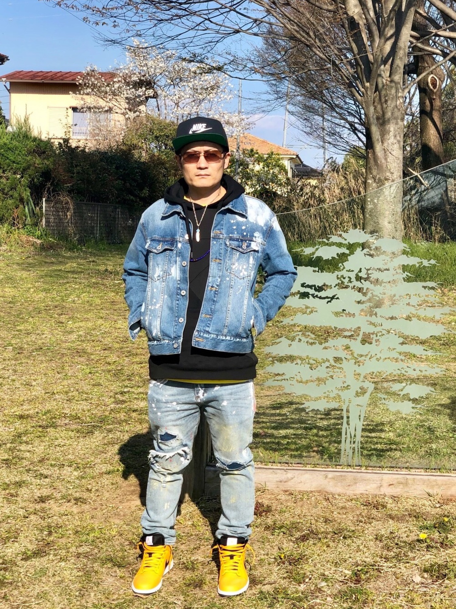 HARLEM デニムジャケット HARLEM STORE 笑う少年 デニムジャケット 