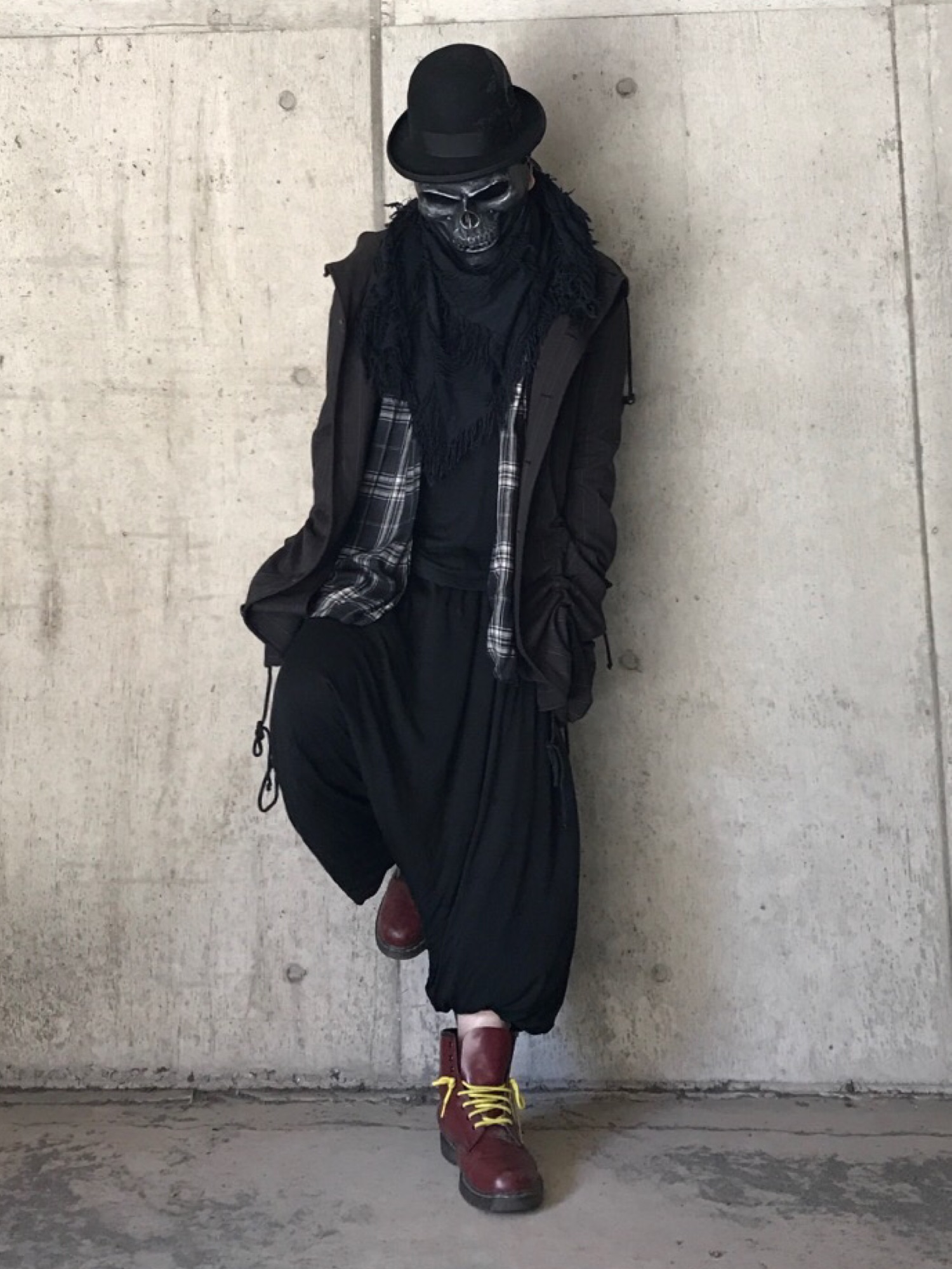 【新品未使用】GADGETGROWグレー Mキャタピラーギャザー変形モッズコート 20170318212655642.jpg