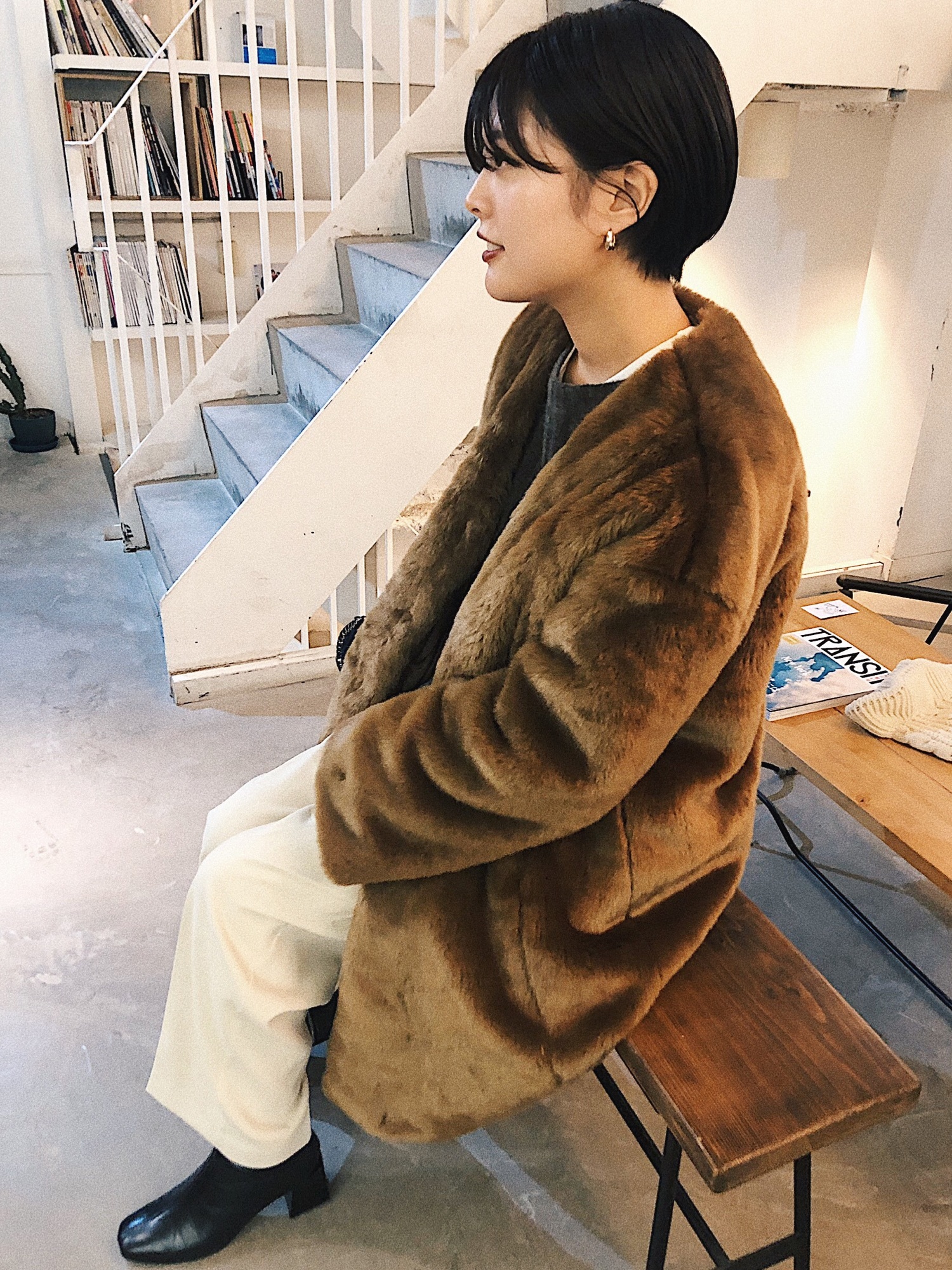 MOUSSY（マウジー）の「FAUX FUR A LINE コート（ムートンコート