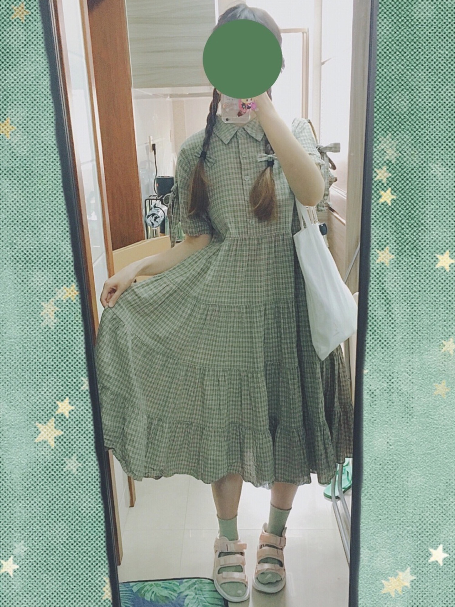 merry jenny（メリージェニー）の「袖にりぼんのチェックティアード