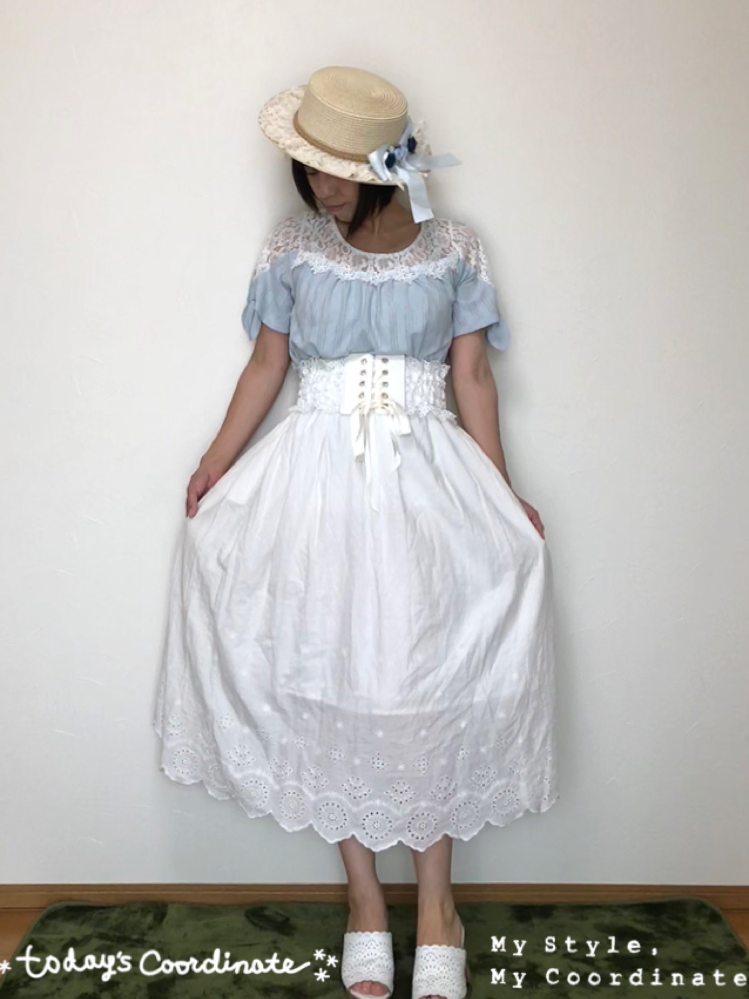 axes femme（アクシーズファム）の「巻きバラリボンカンカン帽
