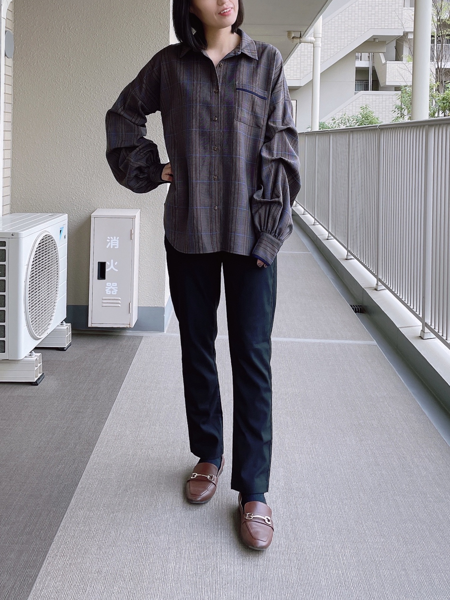 idem Volume Sleeve Check Shirt チェックシャツ idem（イデム）の「Volume Sleeve Check Shirt（シャツ/ブラウス