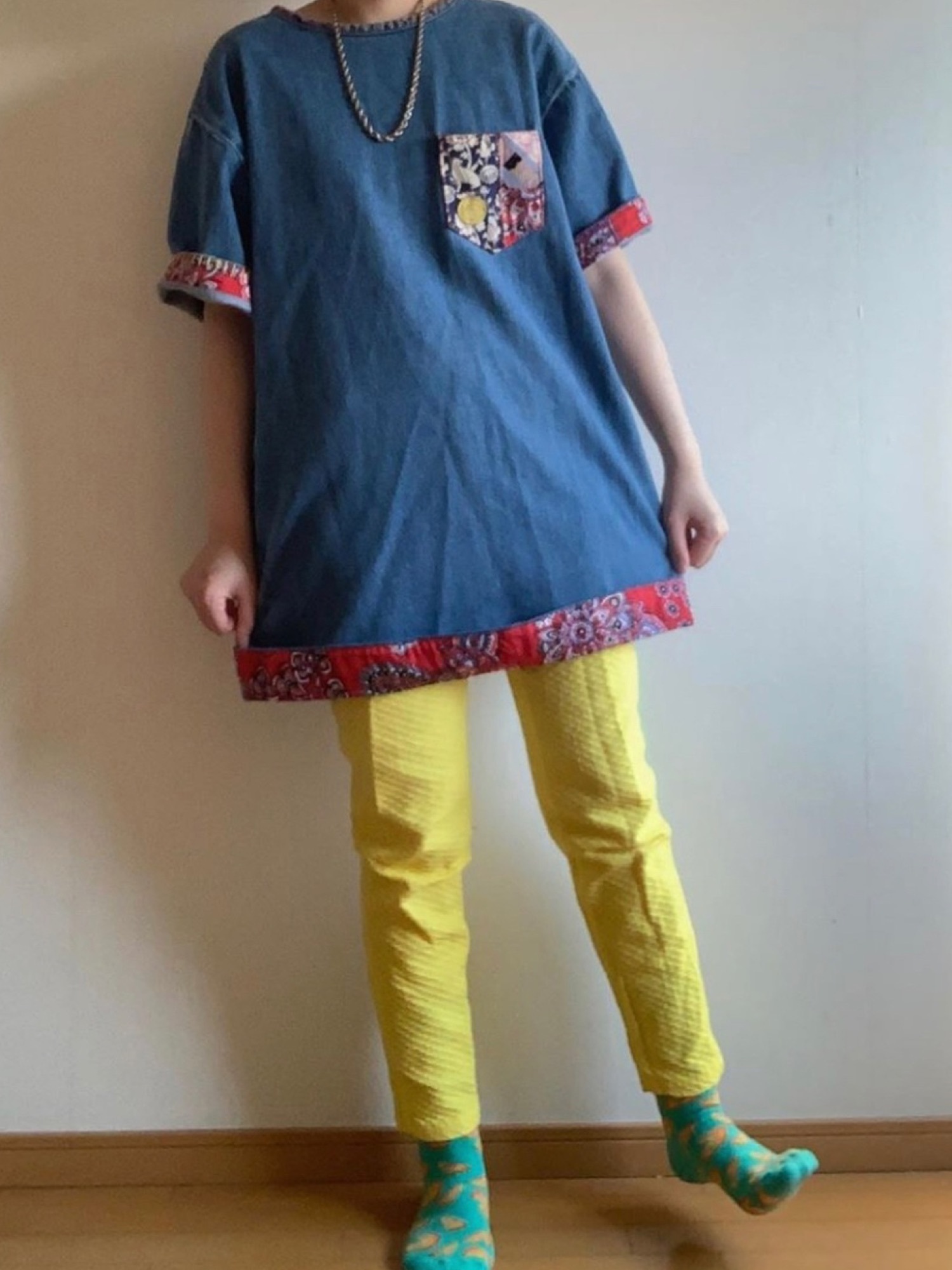 【マークジェイコブス】デニムTシャツドレス ワンピース コットンシルク MARC JACOBS（マークジェイコブス）の「CLASSIC INDIGO DENIM