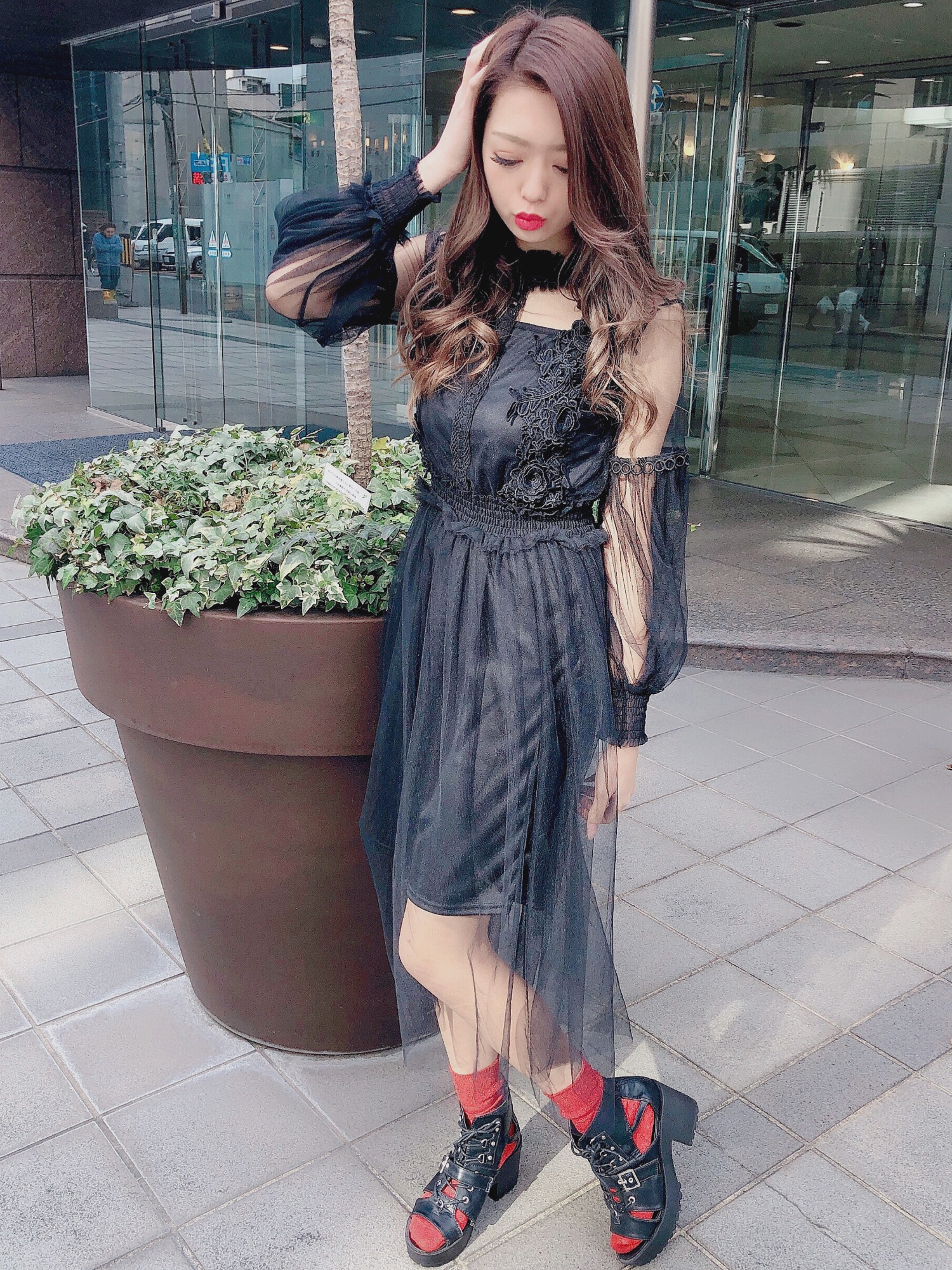 【新品/タグ付】チュールハイネックワンピース　TMサイズ(L相当) 13501317_179_15_1800x1800_1740