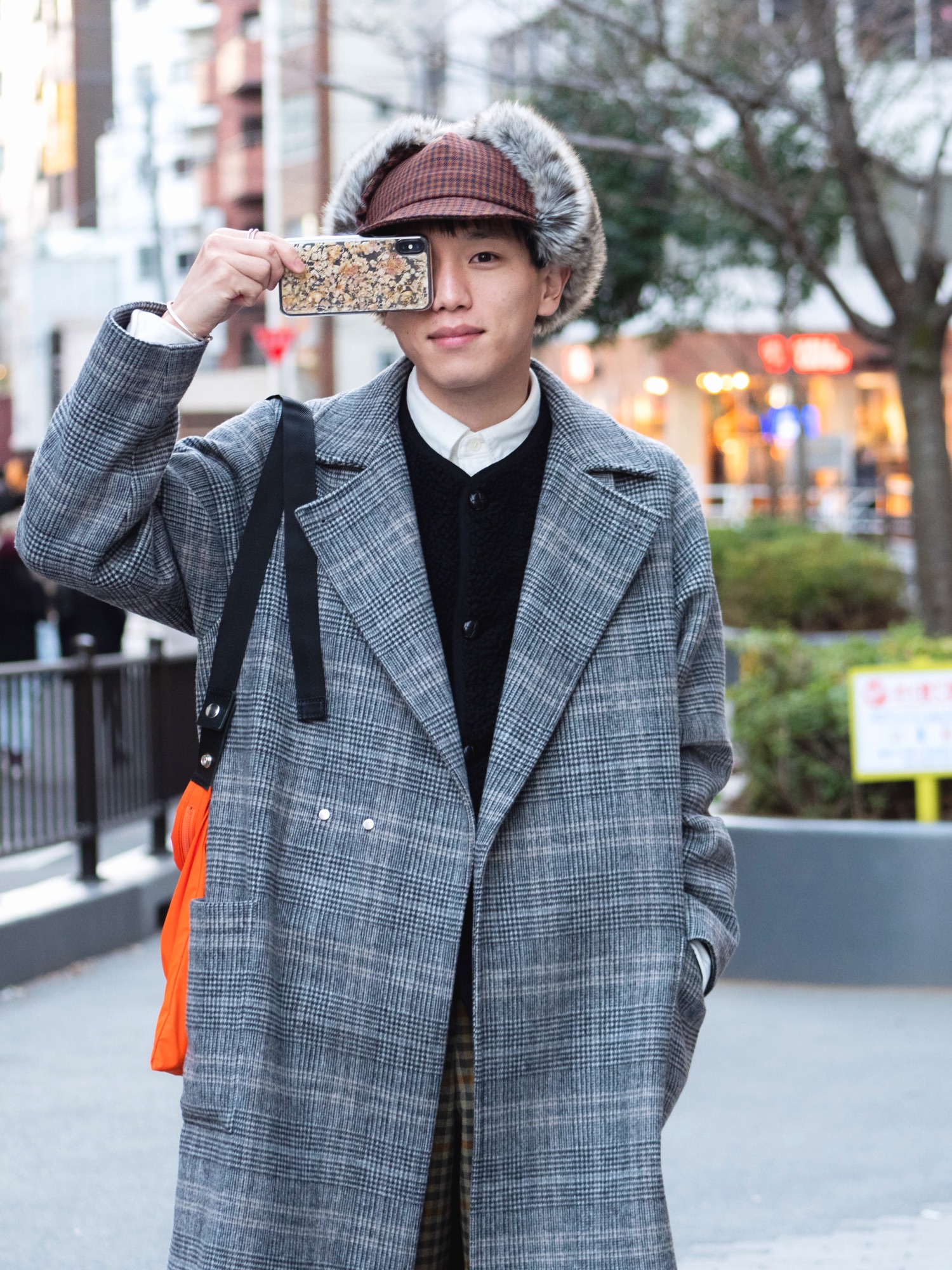 Lui's（ルイス）の「グレンチェック ビッグシルエット オーバーコート