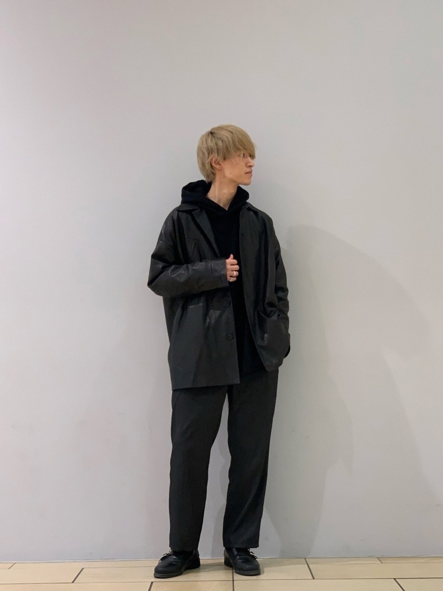 LUI'S 黒のオーバーコート - / Sサイズ / 毛90% 黒のオーバーコート Luis
