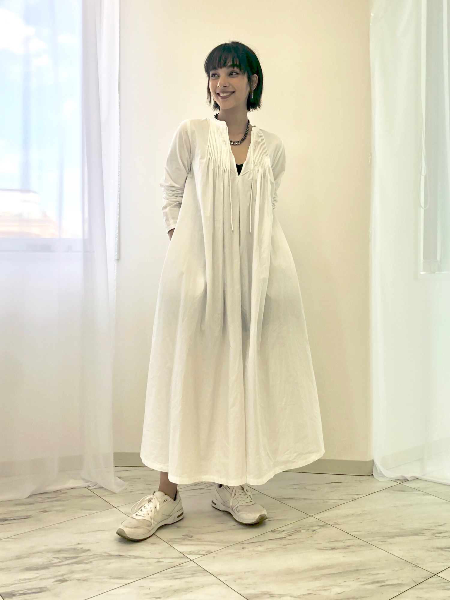 Curensology（カレンソロジー）の「ピンタックロングワンピース 