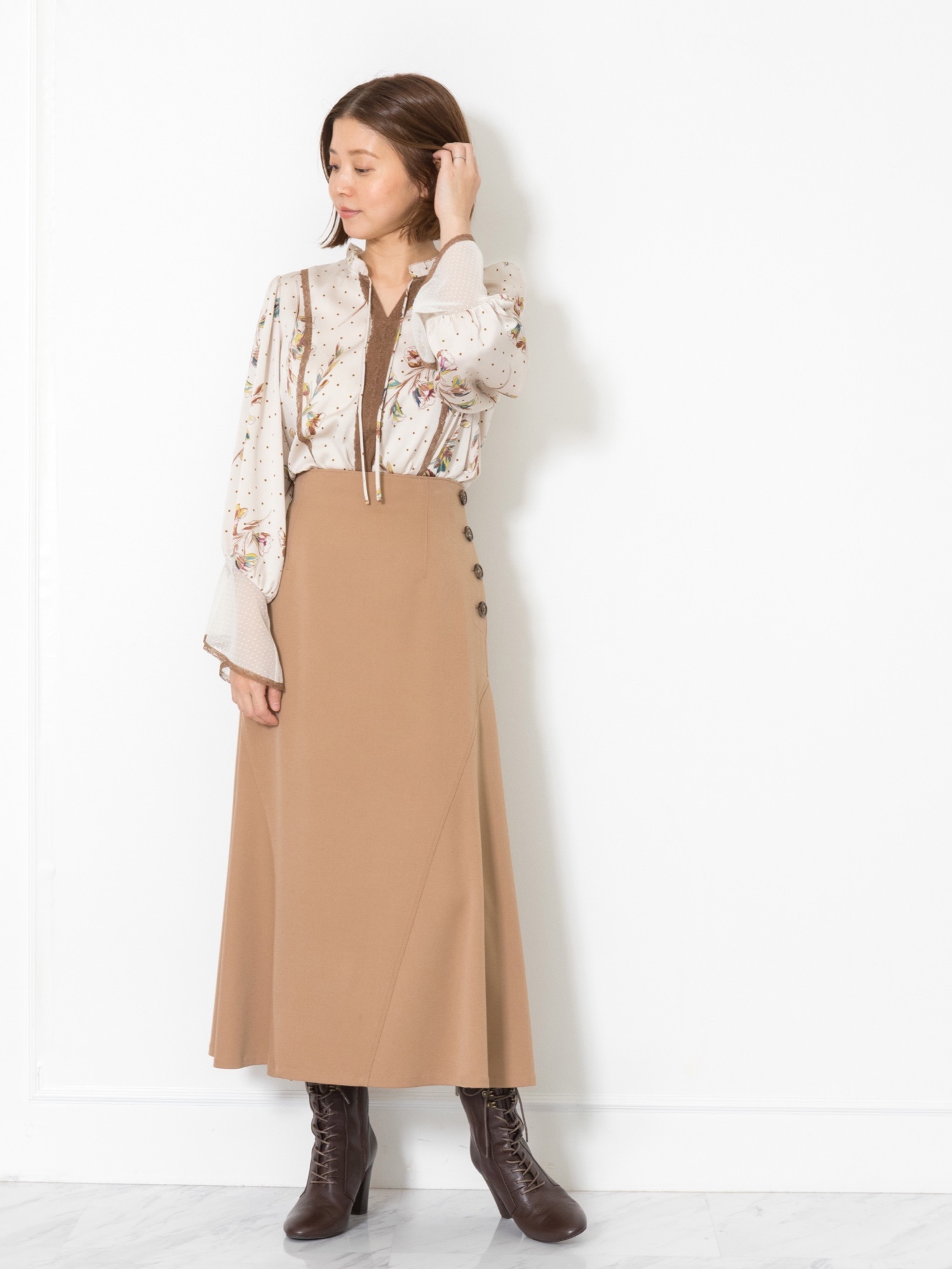 JILLSTUART - JILLSTUART テリィーフラワーベルスリーブブラス JILL STUART（ジルスチュアート）の「◇テリィーフラワーベル
