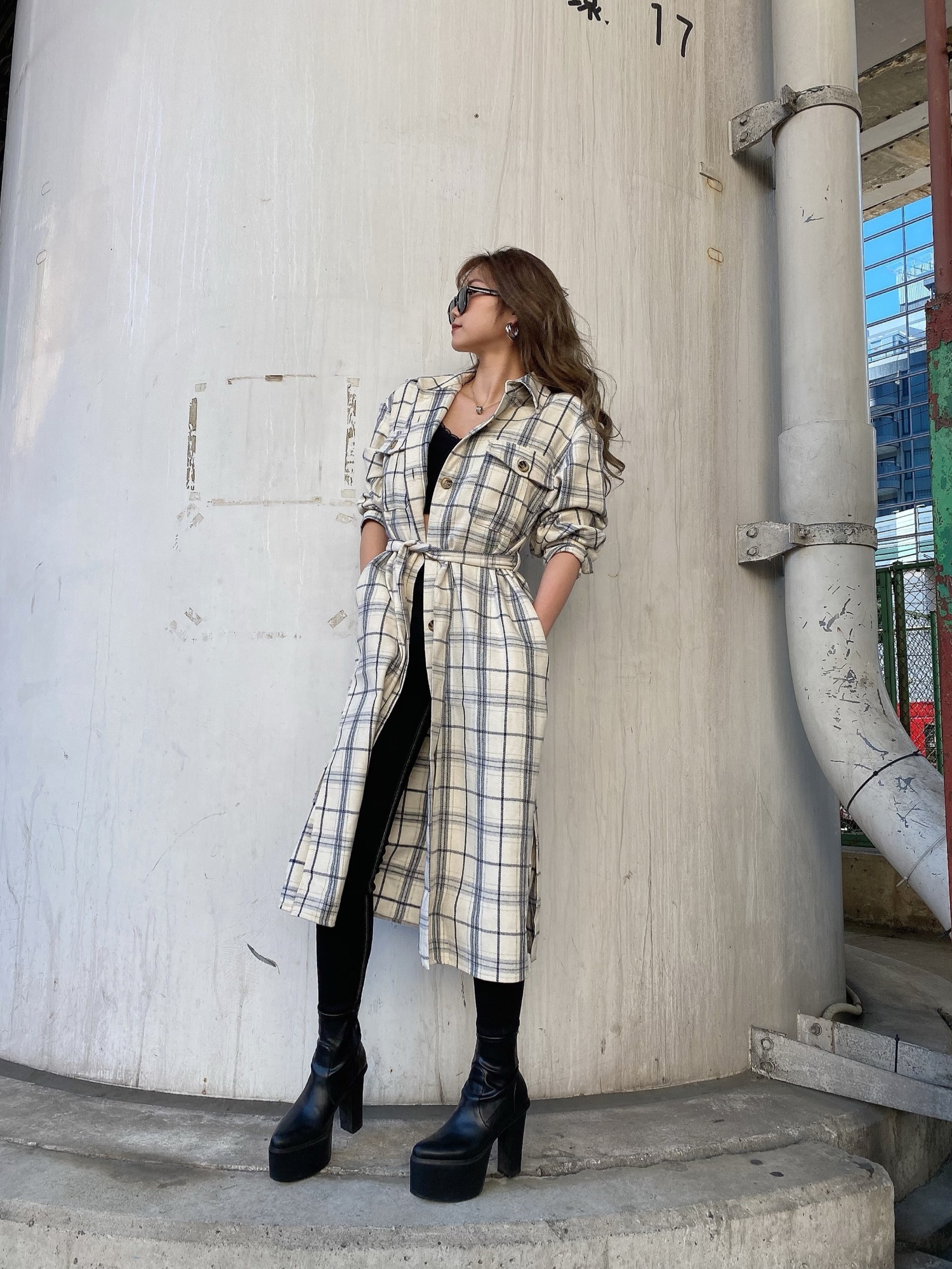 GYDA（ジェイダ）の「ロングチェックシャツ（シャツ/ブラウス）」 - WEAR