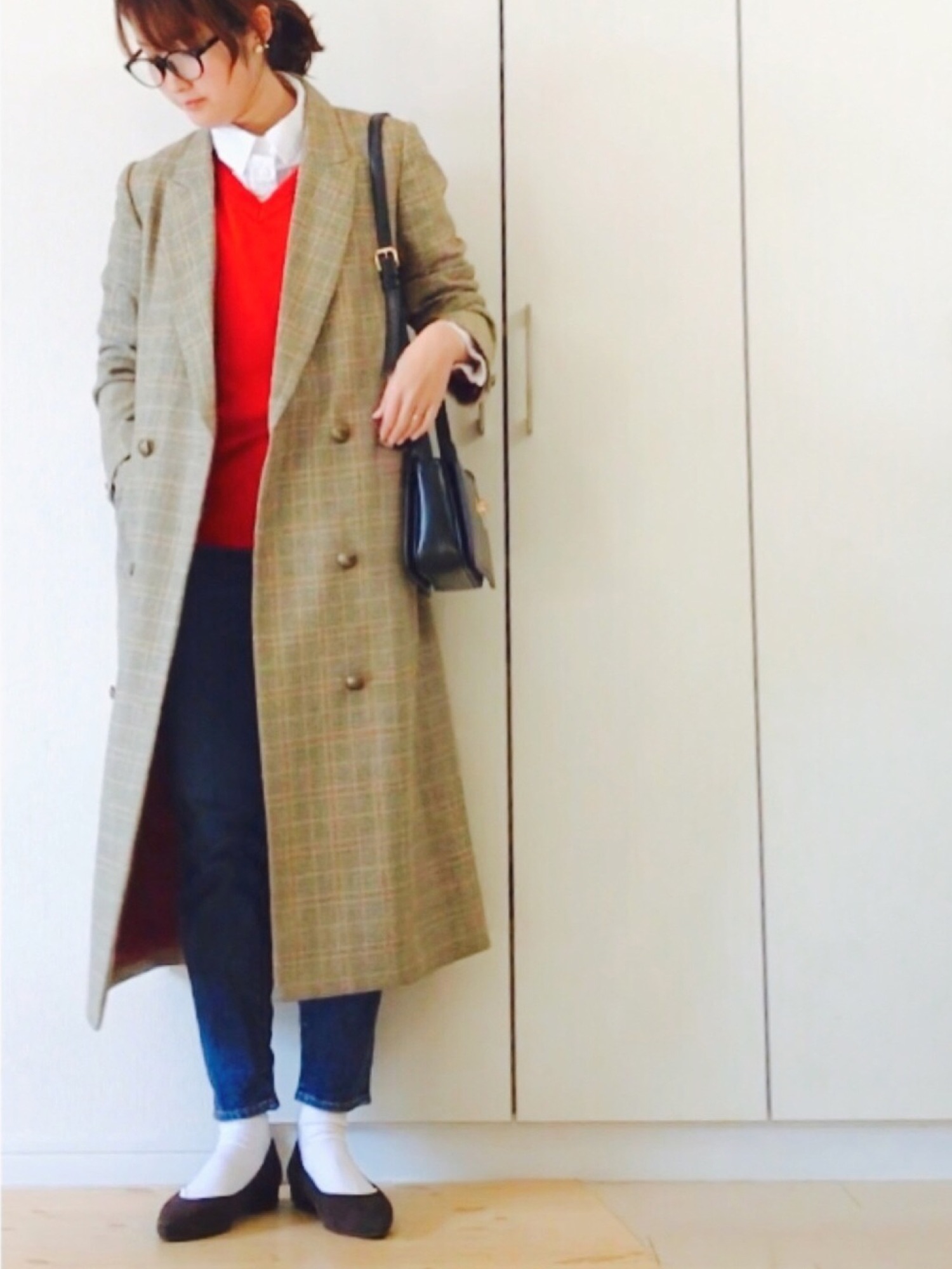 チェスターコート ameri  GLEN CHECK DOUBLE COAT Ameri（アメリ）の「GLEN CHECK DOUBLE COAT（チェスターコート）」 - WEAR