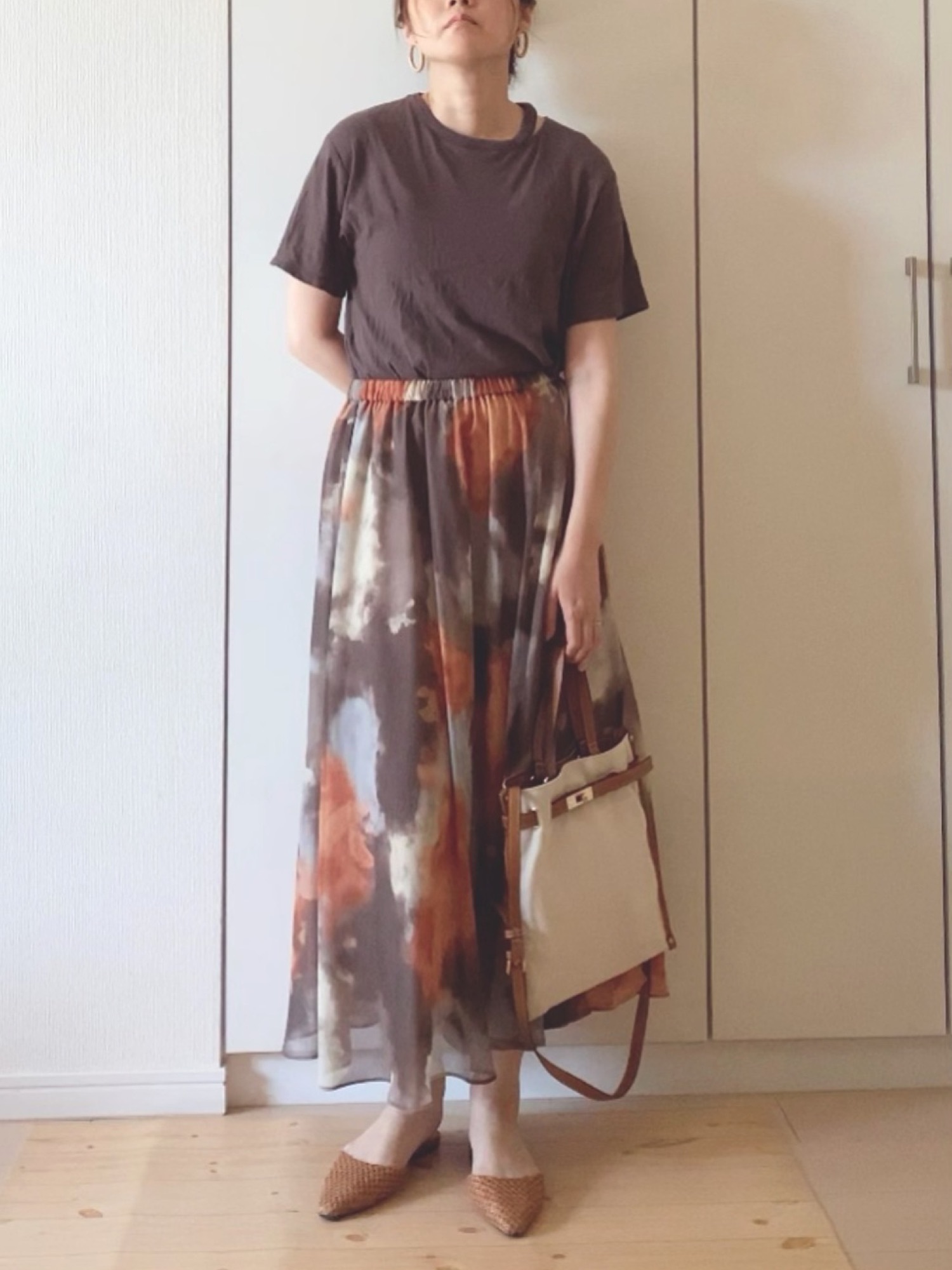 ビューティ＆ユース ユナイテッドアローズ　マーブルプリントギャザーマキシスカート BEAUTY&YOUTH UNITED ARROWS（ビューティーアンドユースユナイテッド