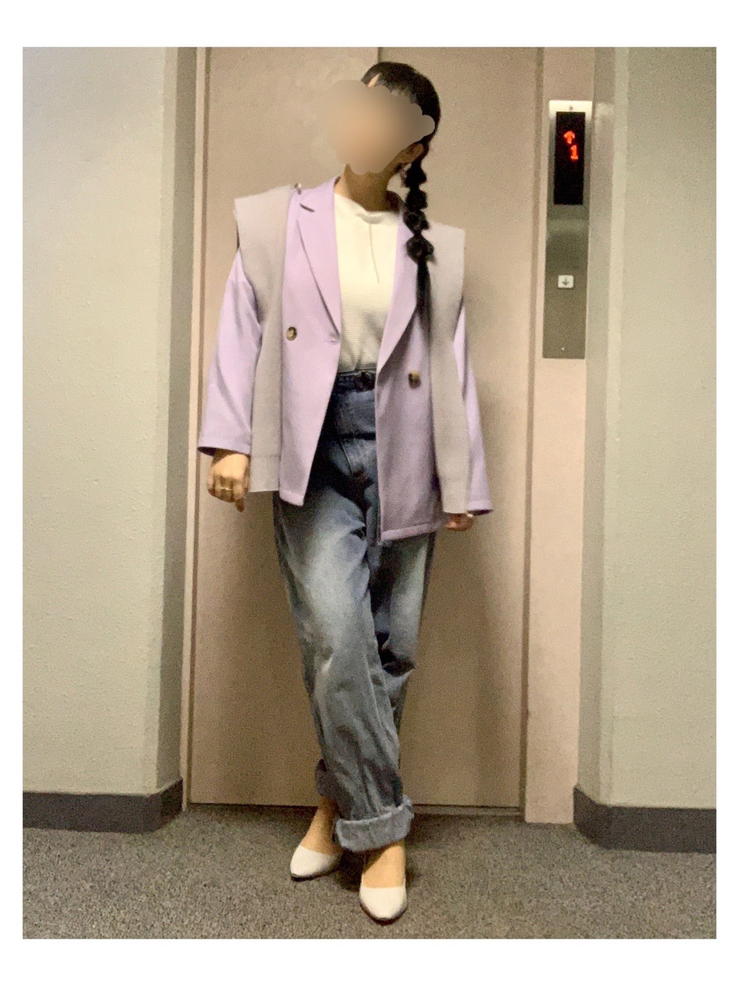 【美品】3点セットアップ KNIT VEST SET SHIRT JACKET Ameri（アメリ）の「KNIT VEST SET SHIRT JACKET（テーラード