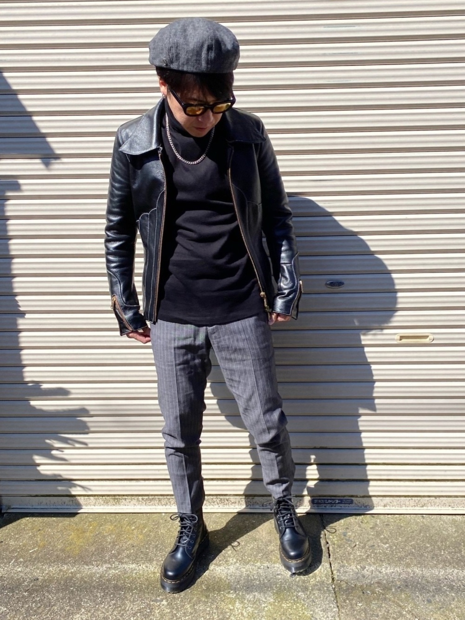 BLUTENBLATTのライダースジャケットを使ったメンズ人気ファッション