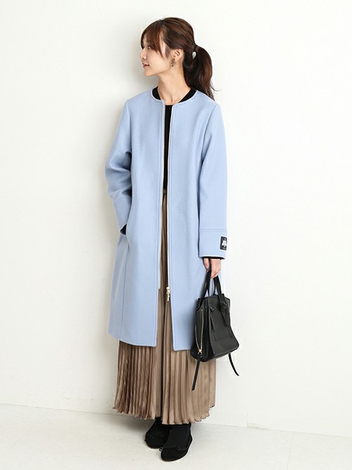 スローブイエナきれい色ゆったり上質ハミルトンラムズウールノーカラーリバーコート♪ スローブイエナきれい色ゆったり上質ハミルトンラムズウールノーカラー