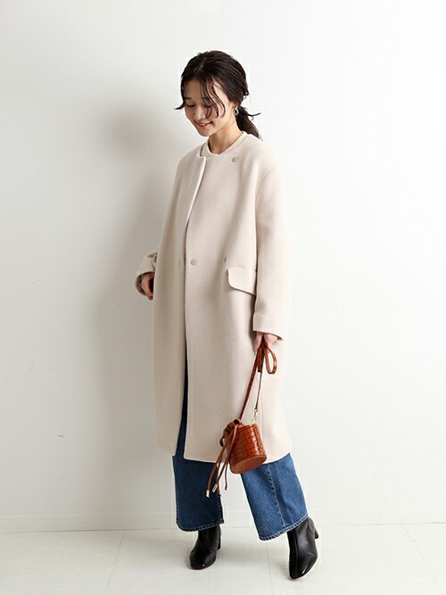 SLOBE IENA ⭐︎ ウールダブルクロスクルーネックコクーンコート SLOBE IENA ウールダブルクロスクルーネックコクーンコート - メルカリ