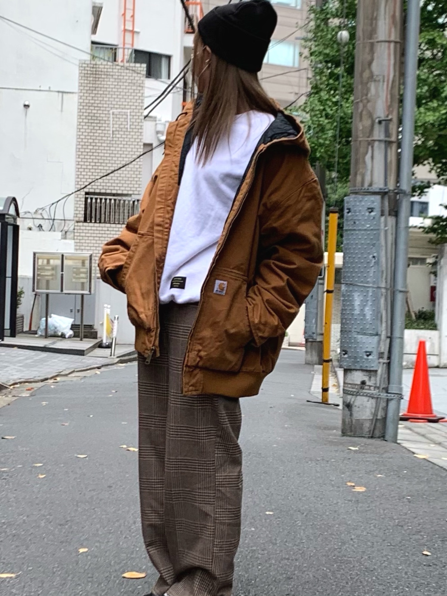 Carharttのマウンテンパーカー（ブラウン系）を使った人気ファッション
