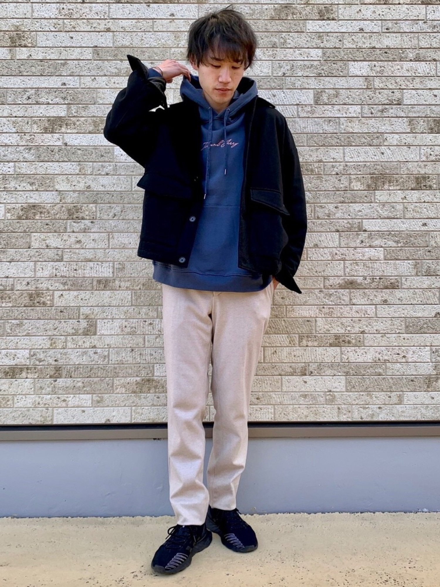 GRAMICCI✕JUNRED 中綿入りWポケットショートブルゾン GRAMICCI×JUN Red別注)】中綿入りWポケットショートブルゾン