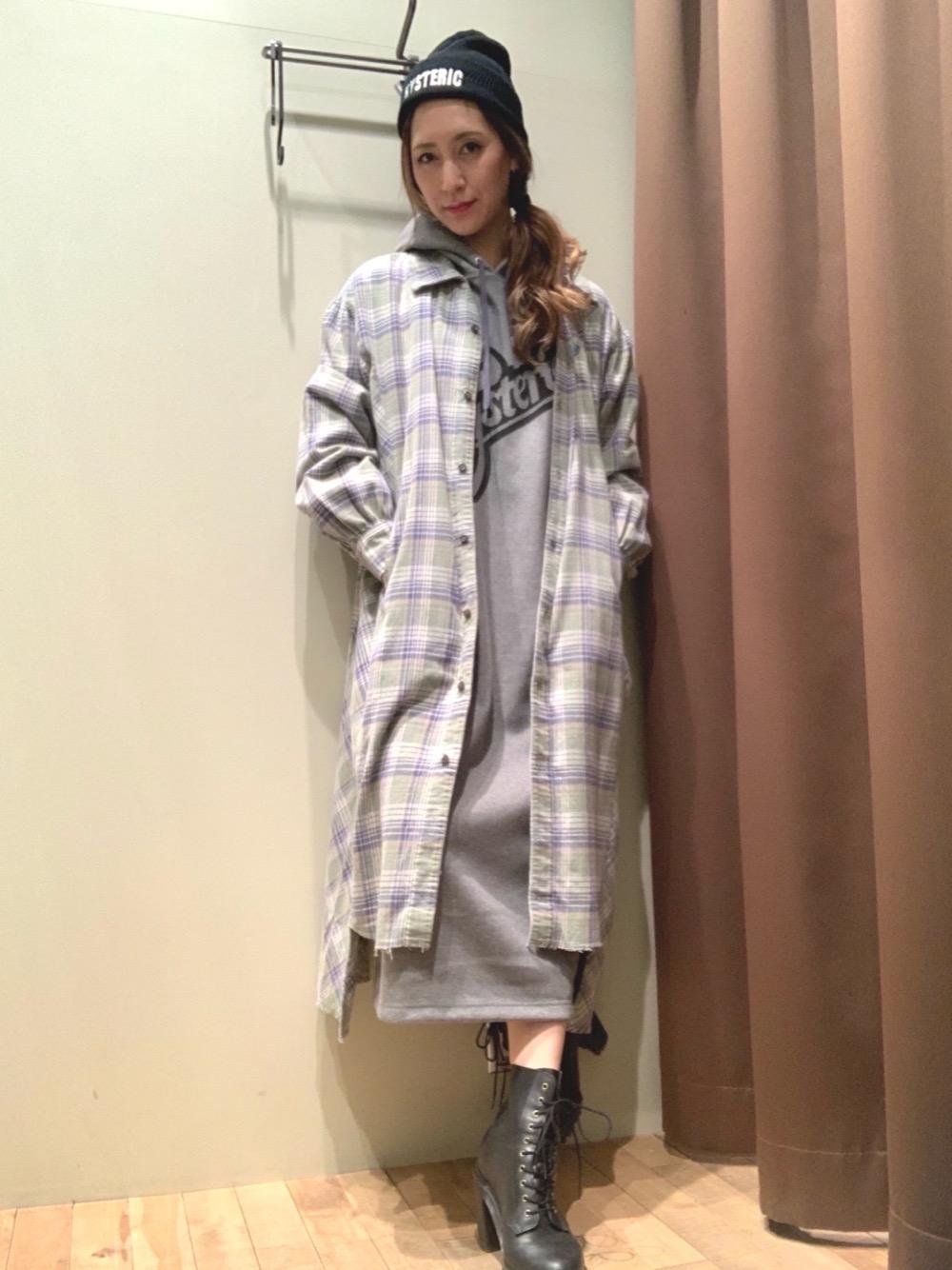 ヒステリックグラマー　グランジカスタムシャツワンピース　フリーサイズ HYSTERIC GLAMOUR（ヒステリックグラマー）の「HEART BREAKER