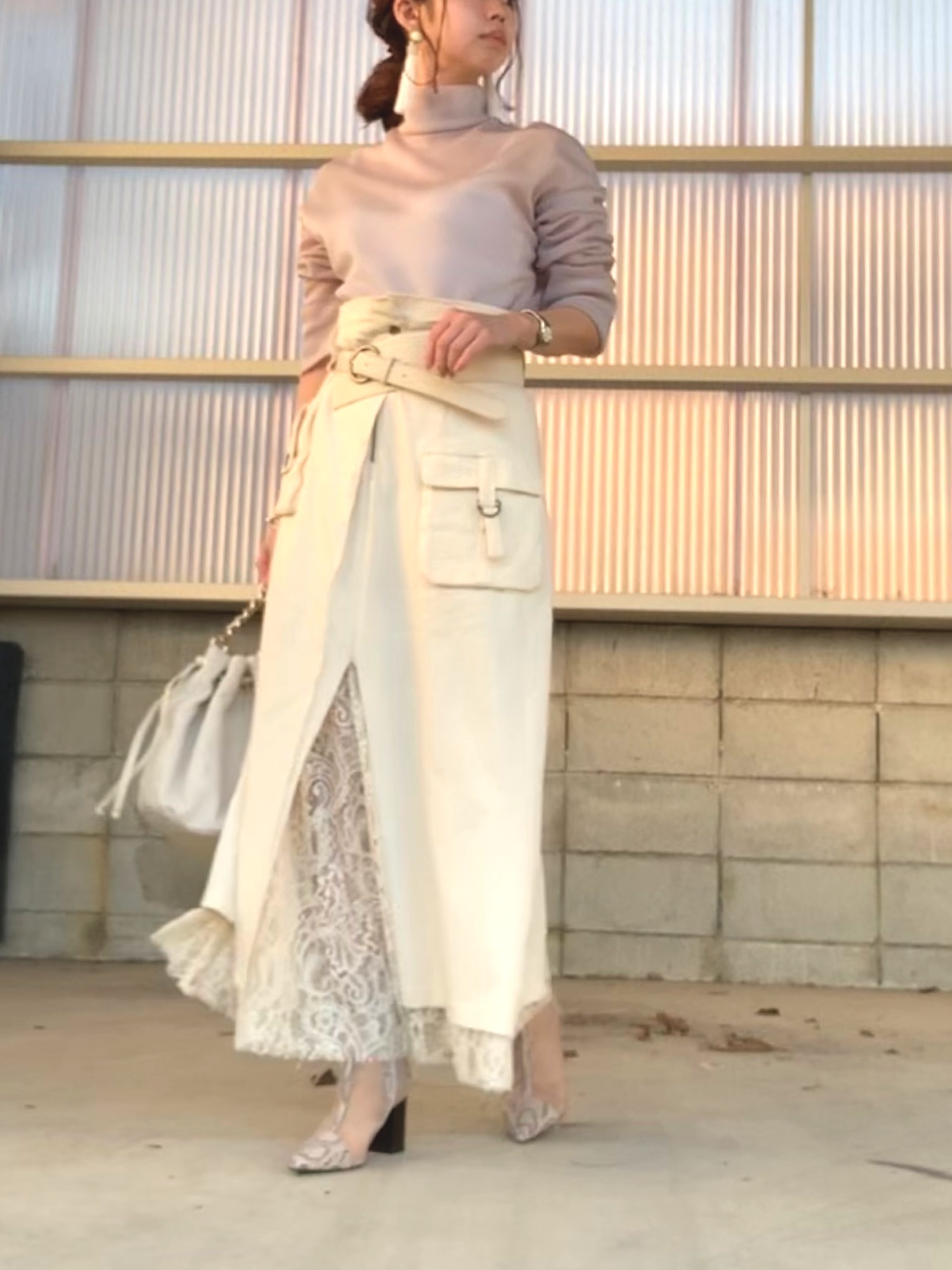 スカートameri  work layered skirt