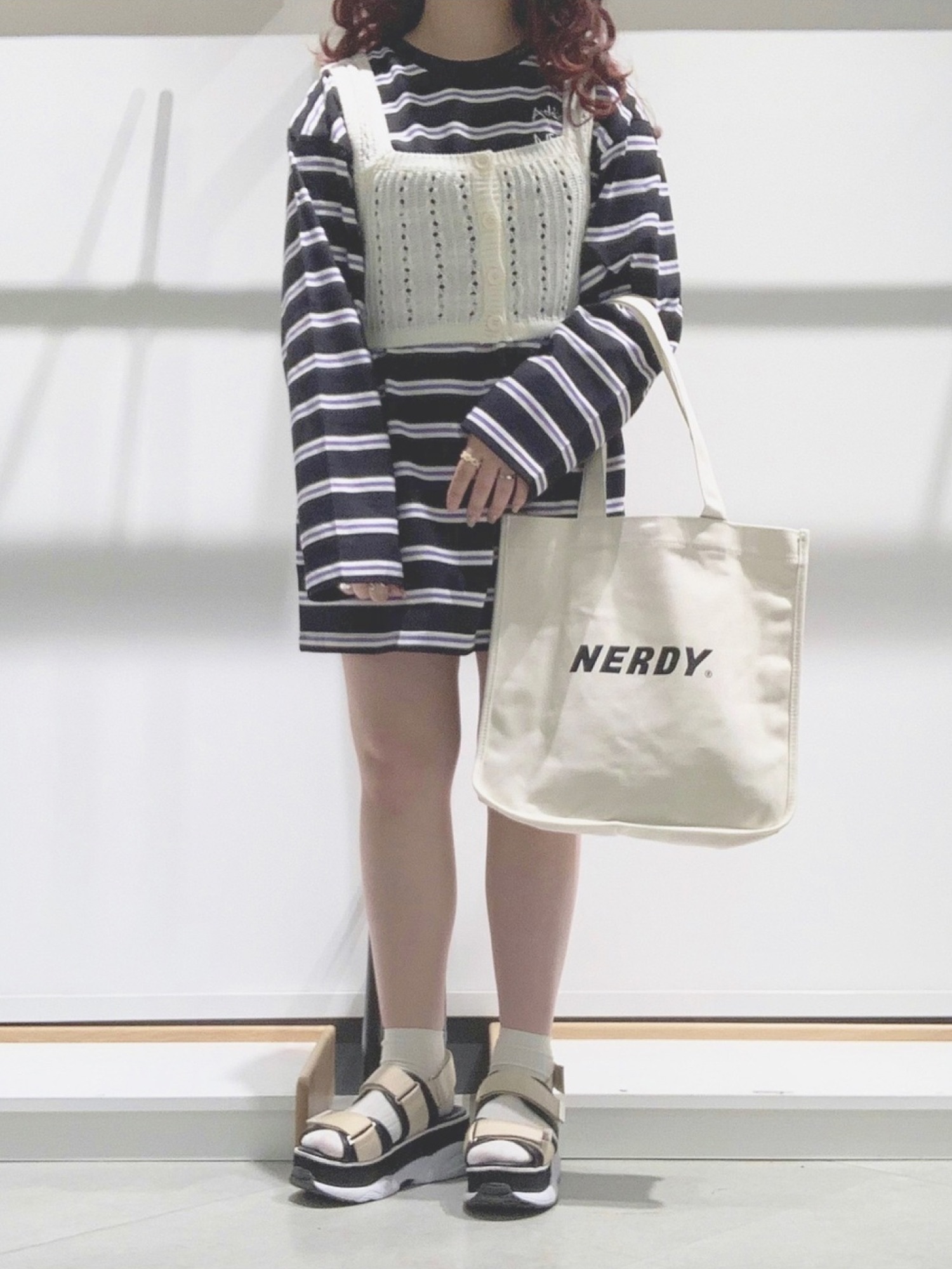 NERDY×Heather コラボ限定　ボーダーロンT Heather（ヘザー）の「NERDY×Heather ボーダーロンT 893267（T