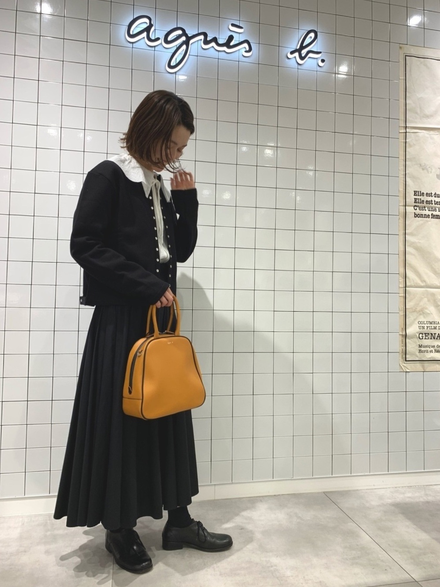 アニエスベー UQ25 JUPE スカート ブラック フレア UQ25 JUPE スカート ｜agnès b. FEMME（ファム）｜アニエスベー