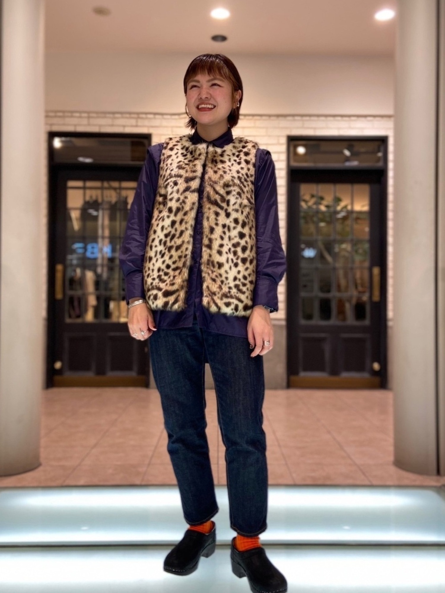 CIAOPANIC（チャオパニック）の「フェイクラクーンベスト/レオパード 