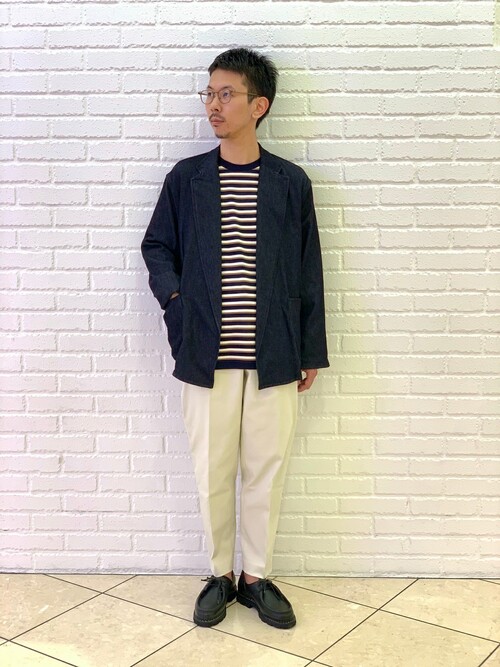 blurhms/ウォッシュドデニムベルテッドジャケット 定価50,600円 美品 blurhms/ウォッシュドデニムベルテッドジャケット 定価50
