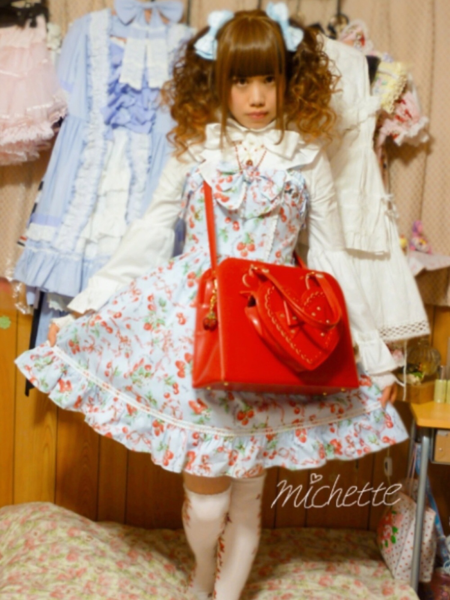 BABY ♡ いちごタルト ジャンパースカート ベイビーザスターズシャインブライト いちごタルト柄JSK USED