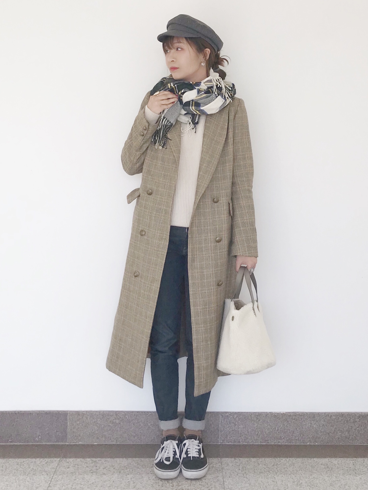 Ameri（アメリ）の「GLEN CHECK DOUBLE COAT（チェスターコート）」 - WEAR