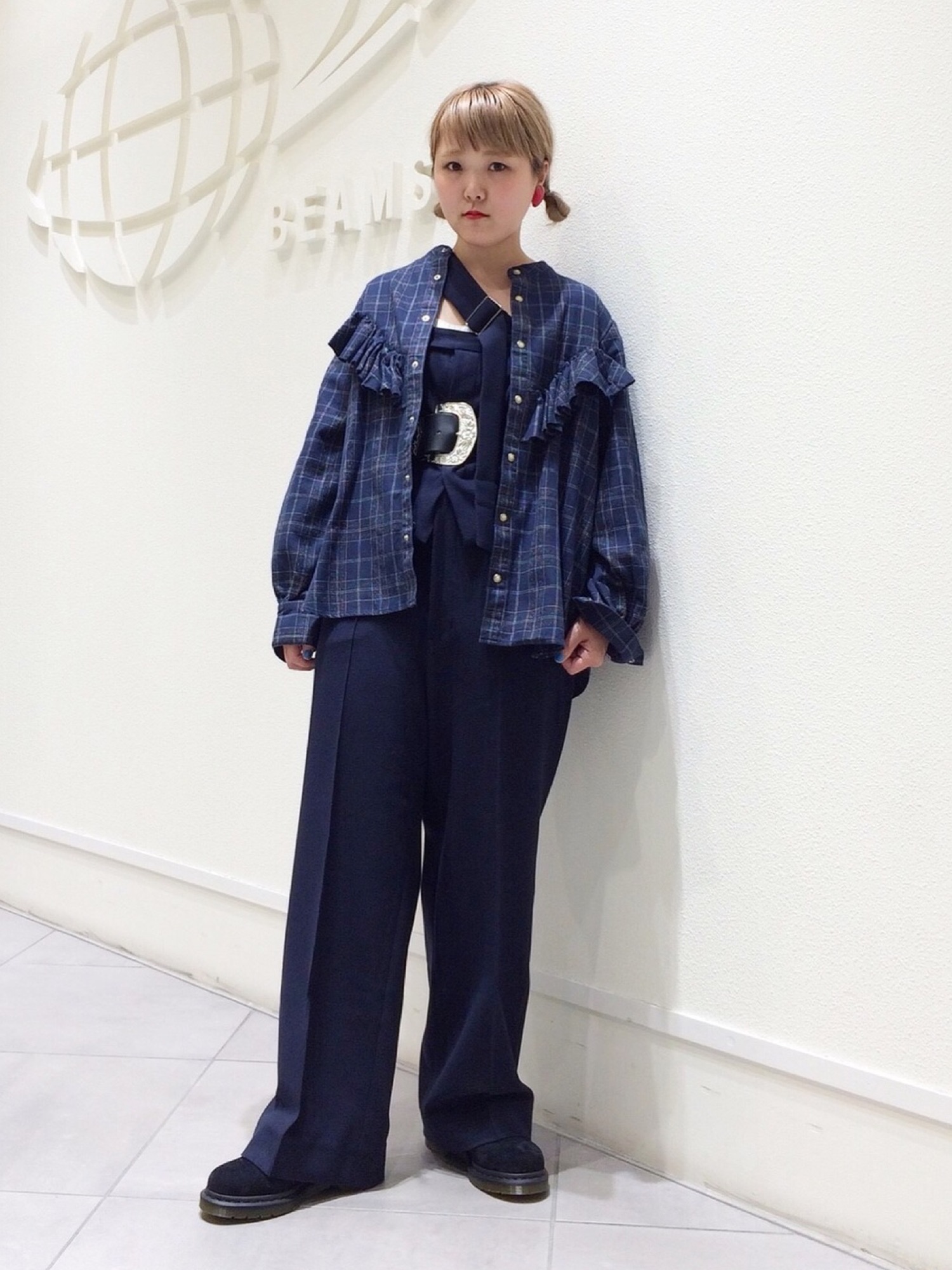 maturely マチュアリー　フリル　ウエスタンシャツ BEAMS BOY（ビームスボーイ）の「maturely / Plaid Frill
