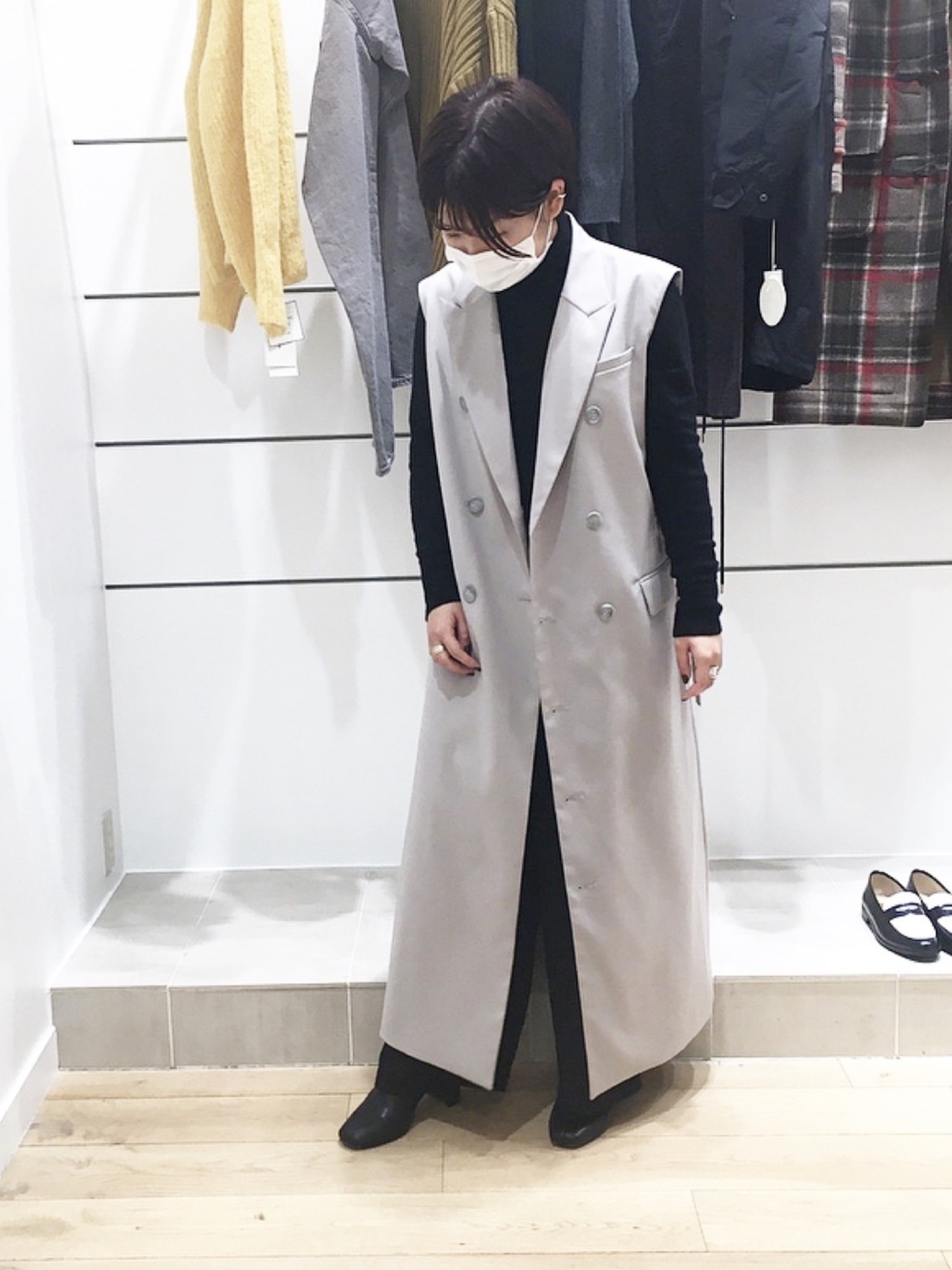 ジャケット・アウター AMERI LADY JACKET VEST DRESS Ameri（アメリ）の「LADY JACKET VEST DRESS（ワンピース）」 - WEAR