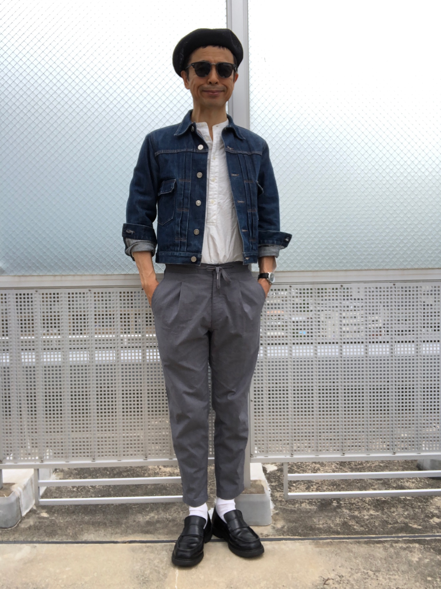 デニムジャケットを使った「岩田剛典」のメンズ人気ファッション