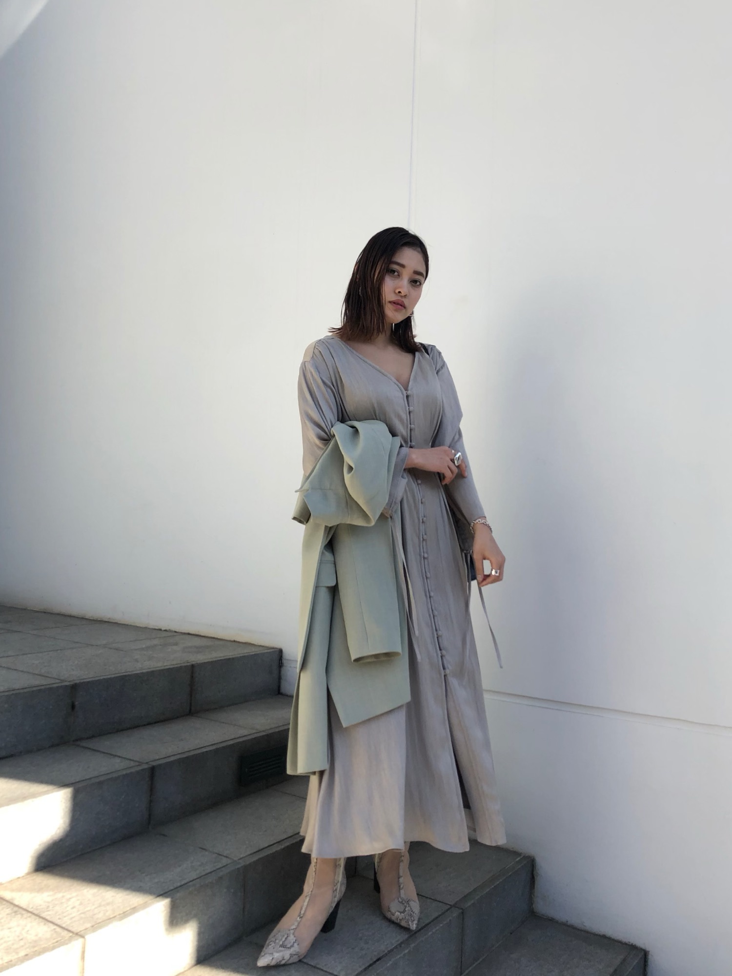 Ameri（アメリ）の「TUCK SHAPE DRESS（ワンピース）」 - WEAR
