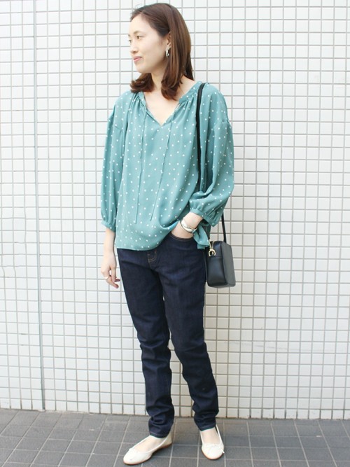SLOBE IENA（スローブイエナ）の「ドットスキッパーリボンブラウス
