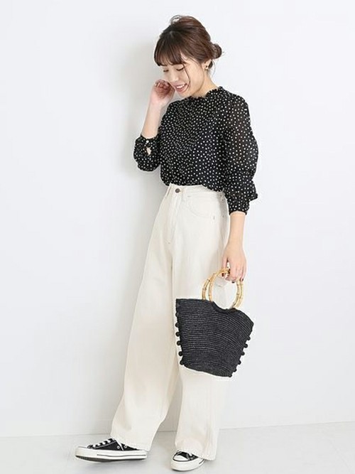 値引きSpick and Span ランダムドットローンフリルプルオーバー Spick & Span - Spick & Span ランダムドットローンフリルプルオーバー