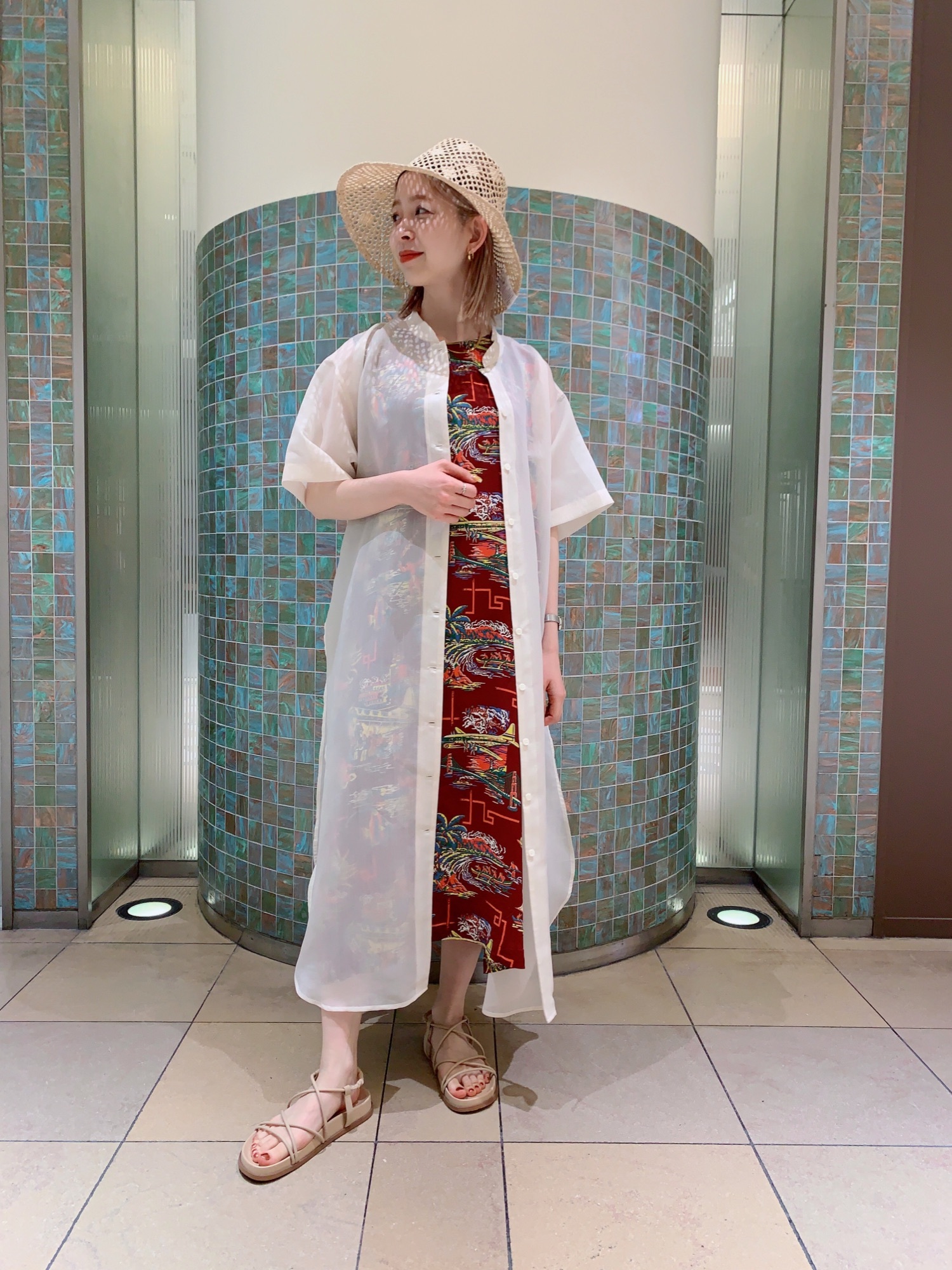 SUN SURF × BEAMS BOY / 別注 ハワイアン サイド釦 ノースリーブ