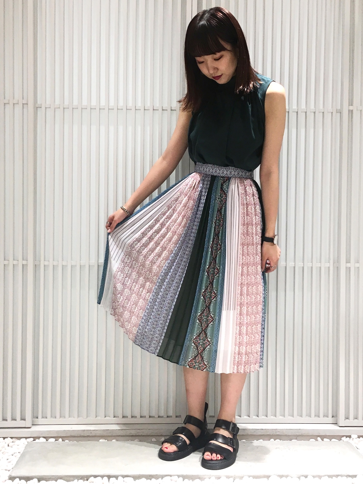 UNITED TOKYO ミスティックパターンプリーツスカート - ロングスカート