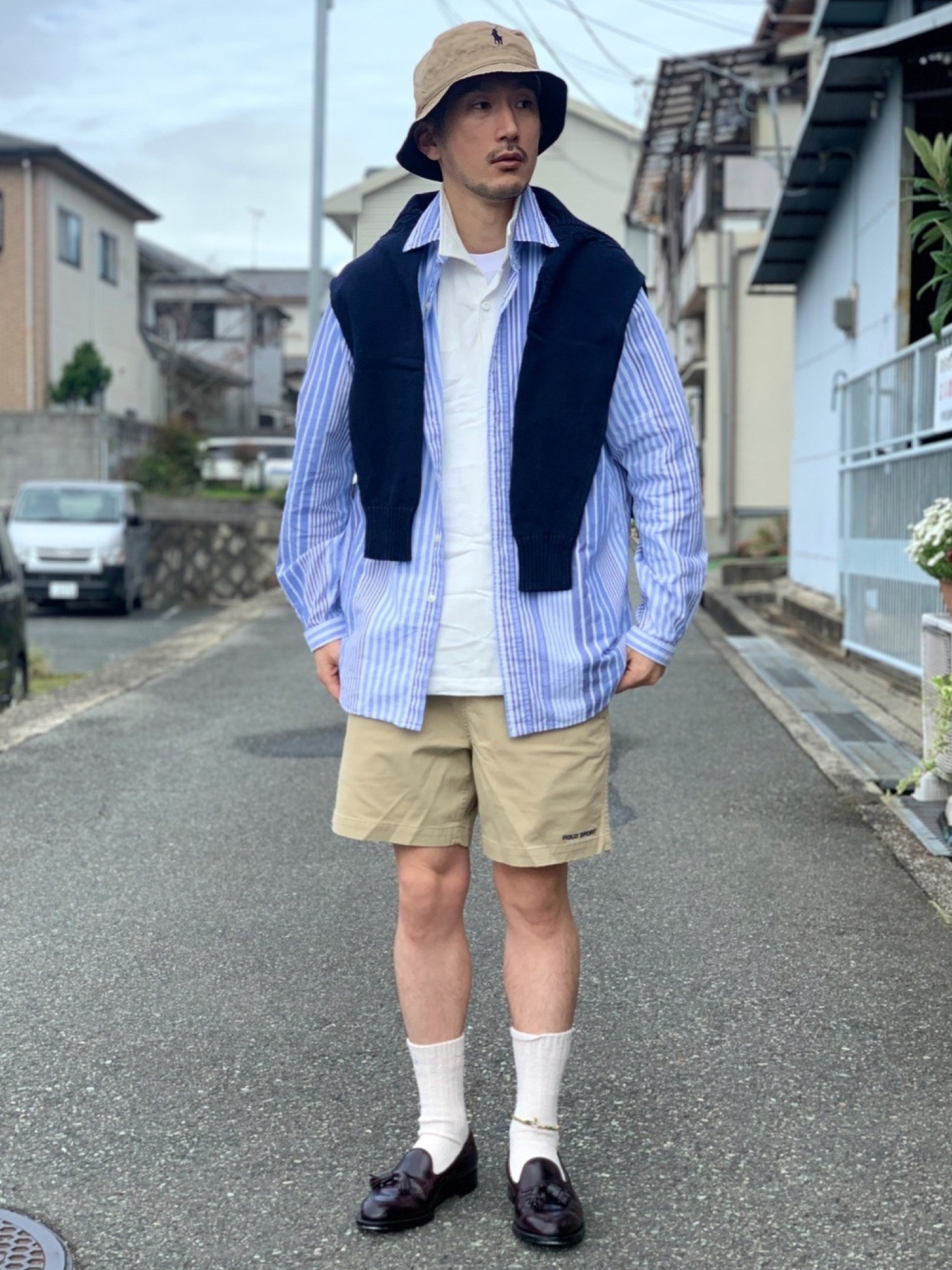 [ラルフローレン]クラシックフィット半ズボン(White Collection) クラシック フィット リネン キャンプ シャツ