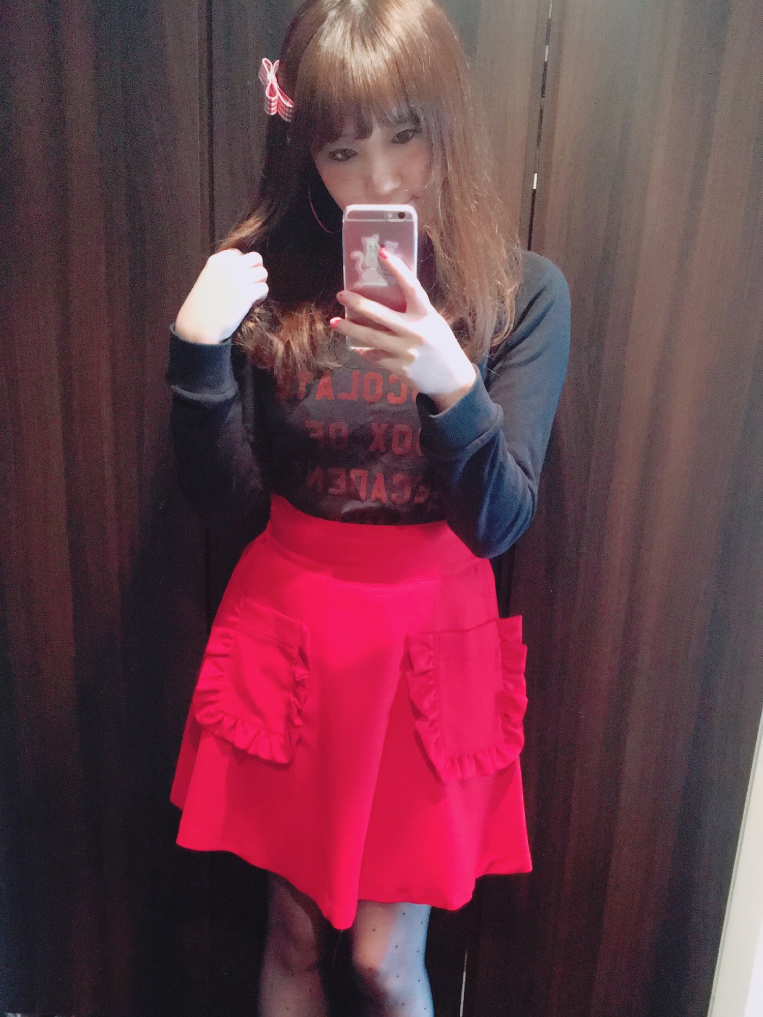 スカートKatie CAFE CHIC red skirt スカート