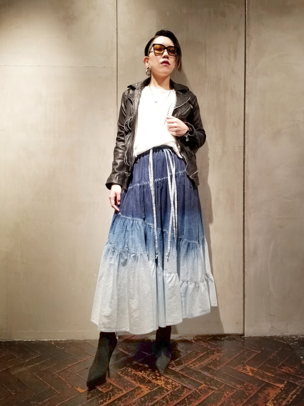 AULA AILA アウラアイラグラデーション デニムスカート　サイズ0 AULA AILA アウラアイラグラデーション デニムスカート サイズ0