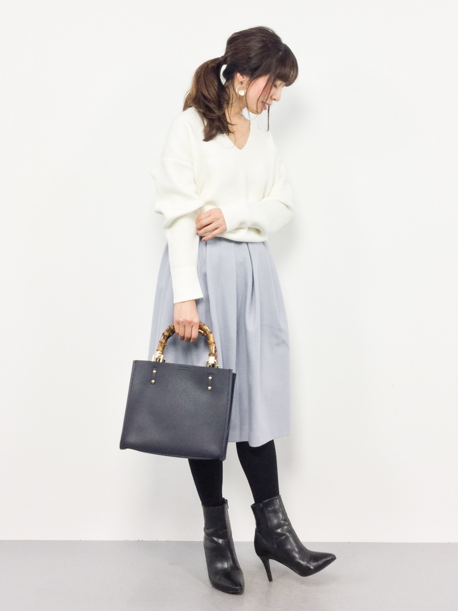 SLOBE IENA（スローブイエナ）の「スムース編みVネックニュアンスプル