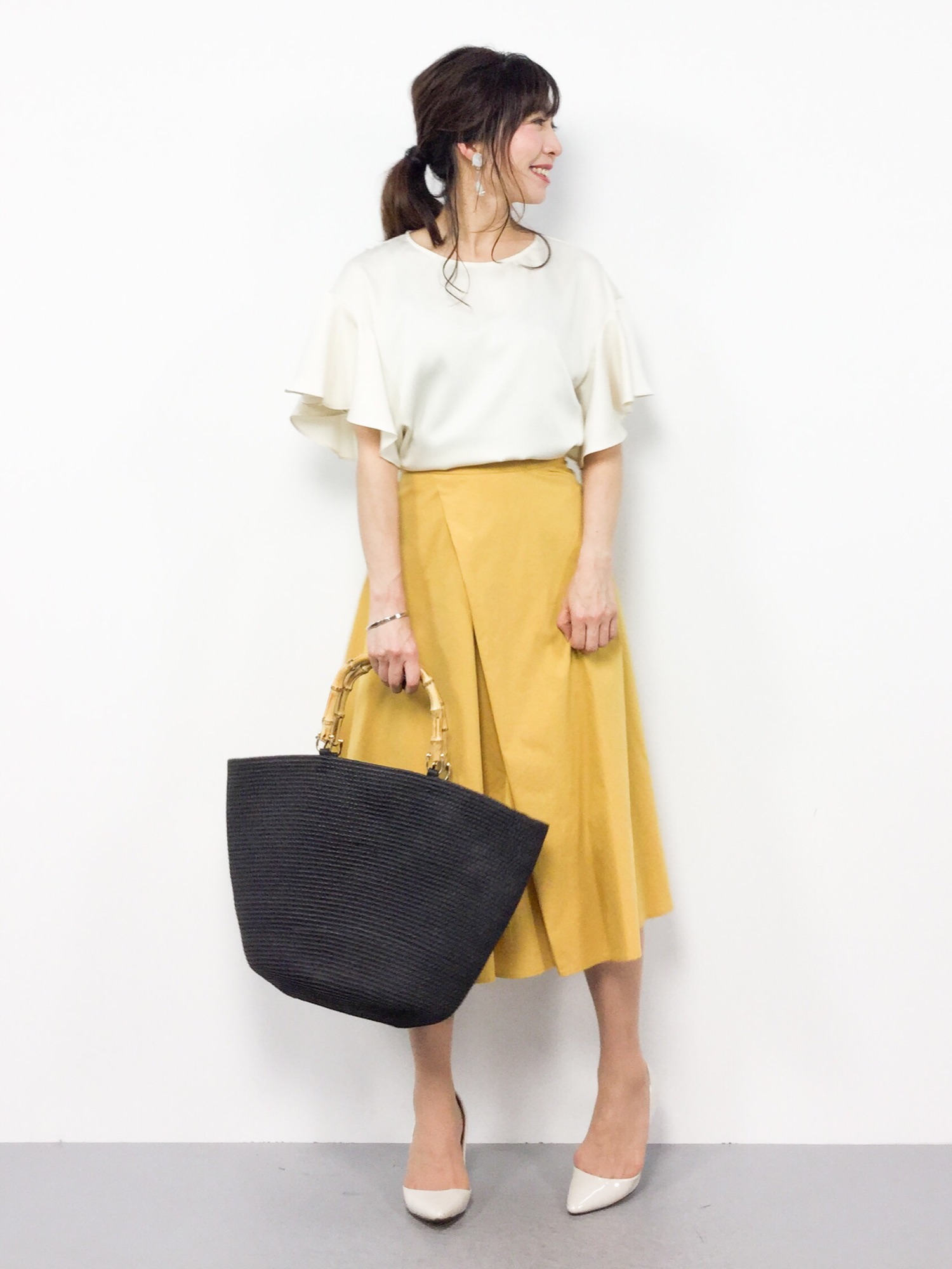 Noble（ノーブル）の「ハンマーサテンラッフルブラウス◇（T