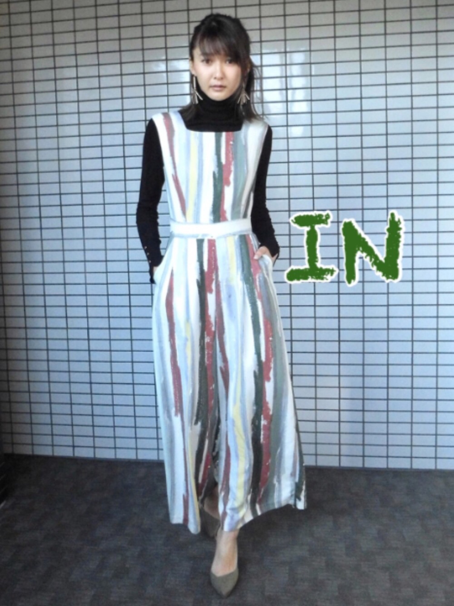 LAGUNAMOON Artストライプワイドコンビネゾン Sサイズ LAGUNAMOON Artストライプワイドコンビネゾン Sサイズ - メルカリ