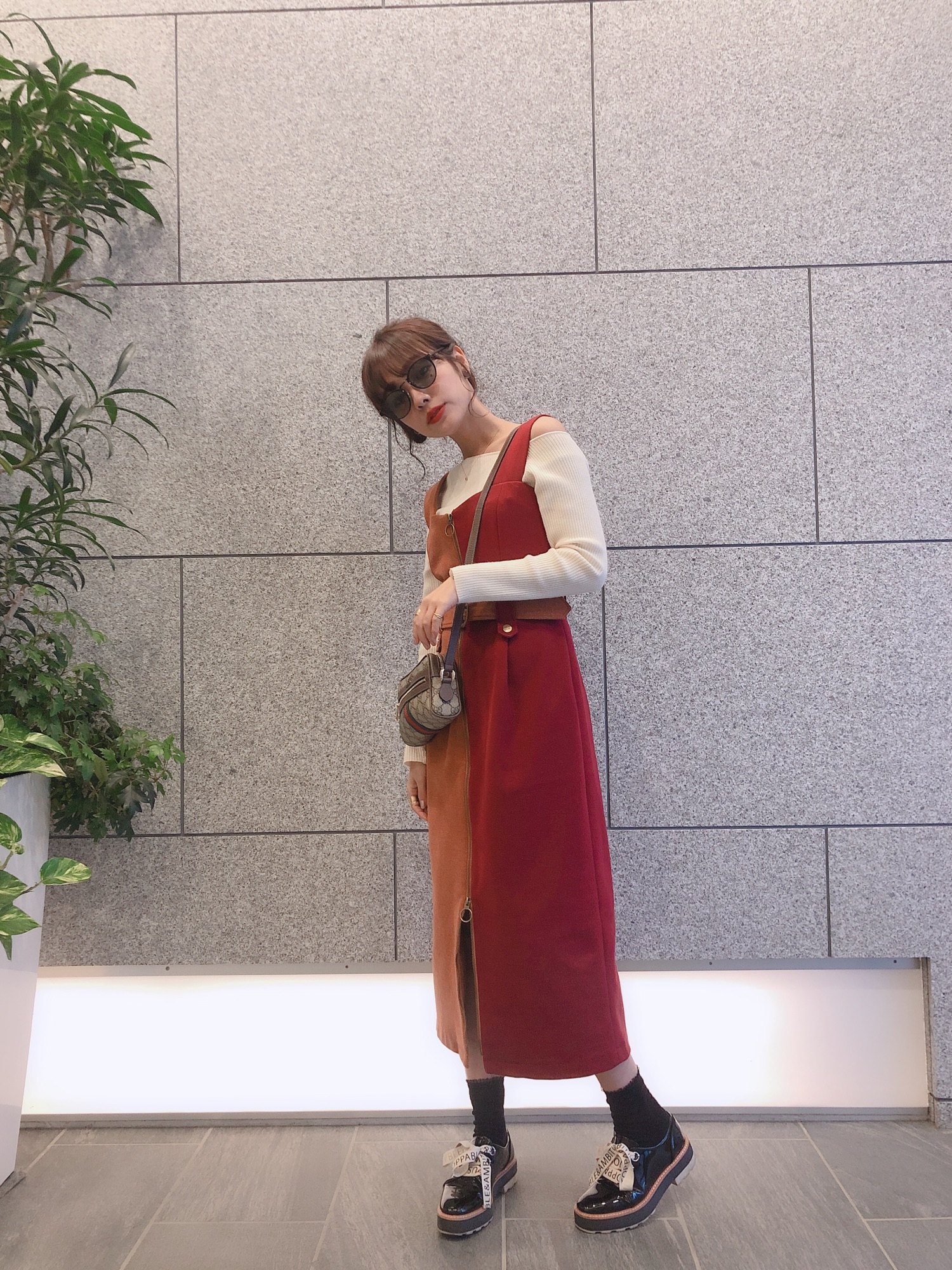 REDYAZEL（レディアゼル）の「配色センタージップワンピース