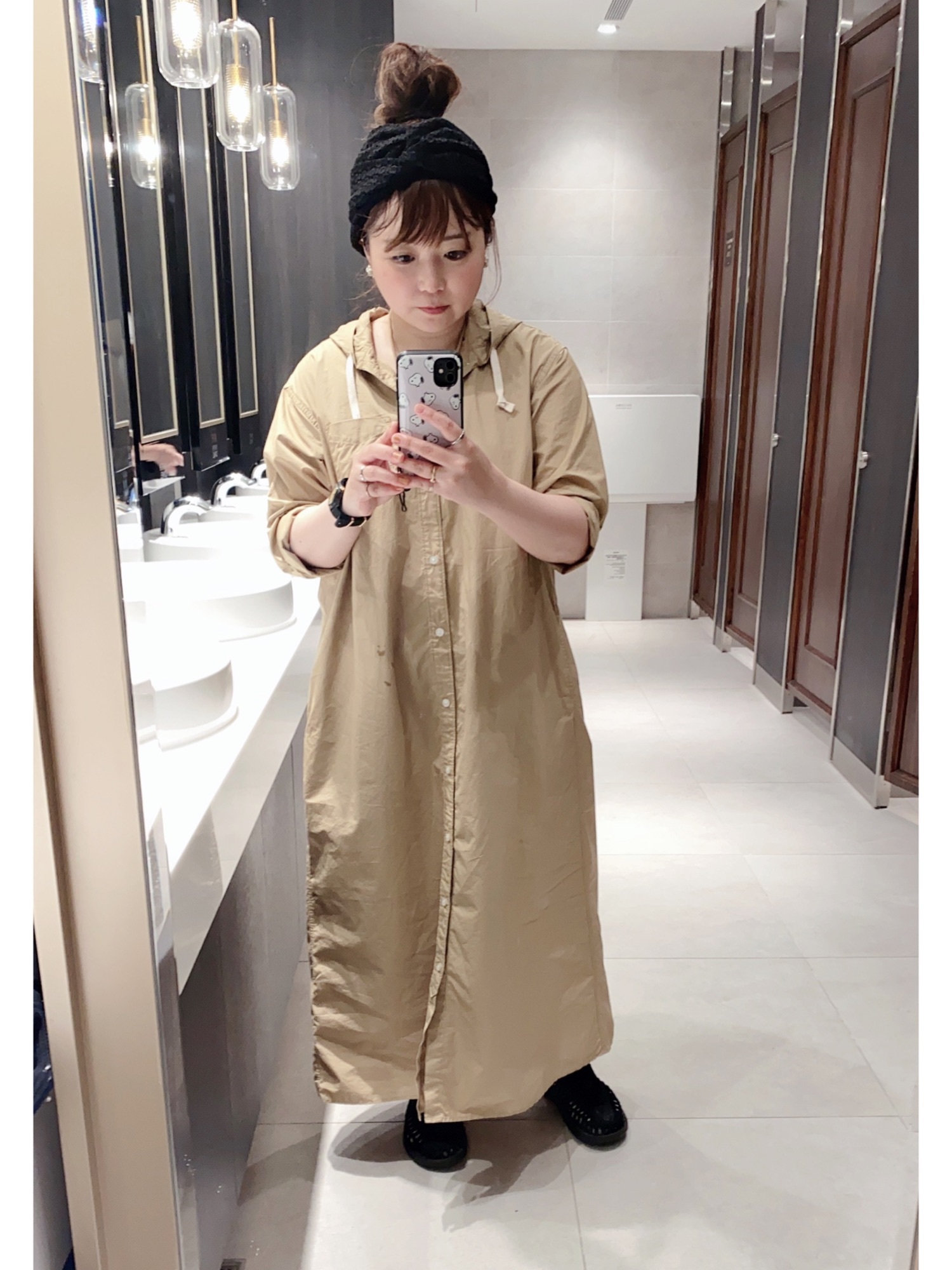 ✨完売人気色✨ベージュ！BEAMS BOY フードシャツワンピース　美品 ✨完売人気色✨ベージュ！BEAMS BOY フードシャツワンピース 美