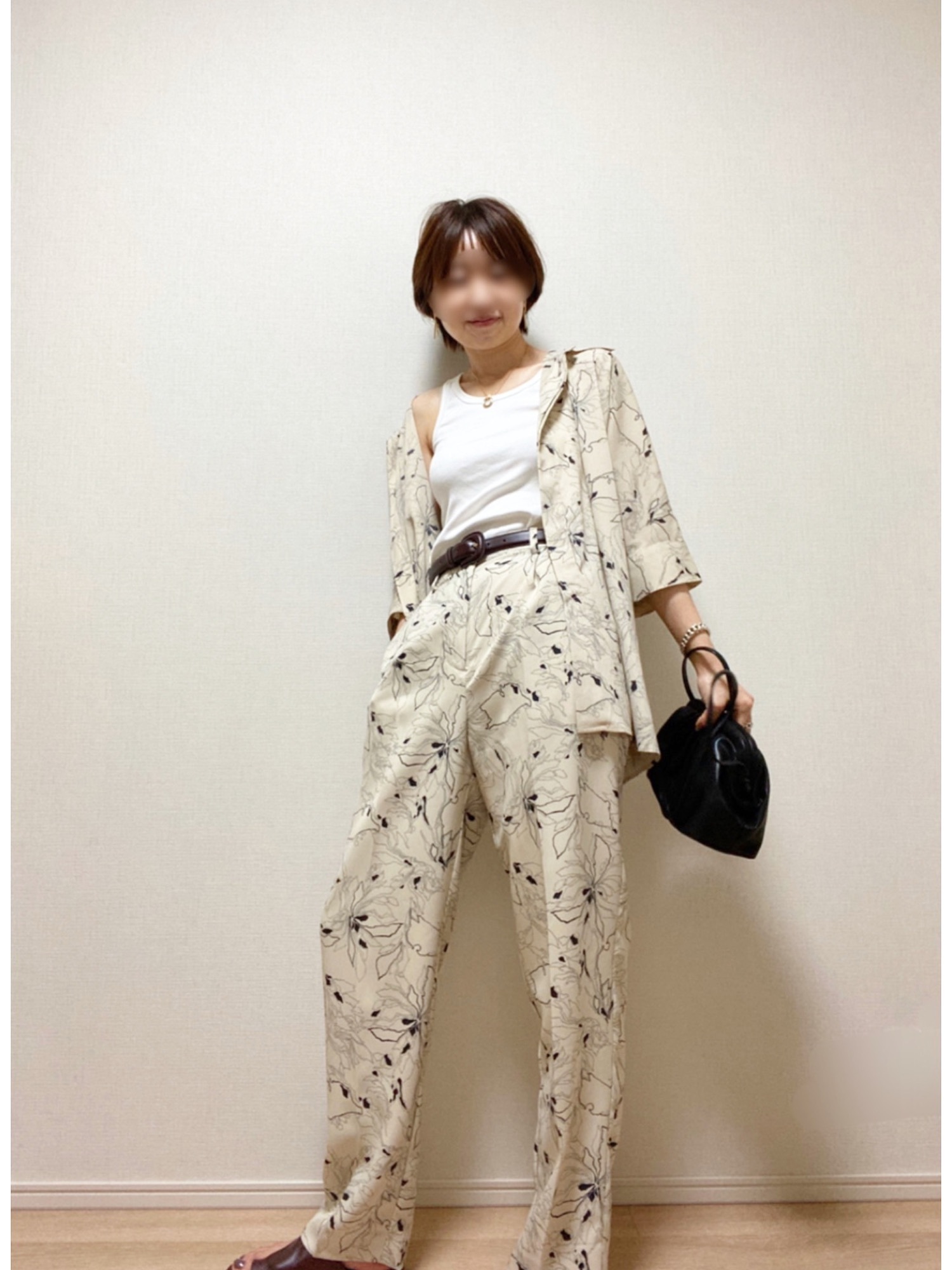 CLANE クラネ新品LINE FLOWER J/W RELAX PANTS