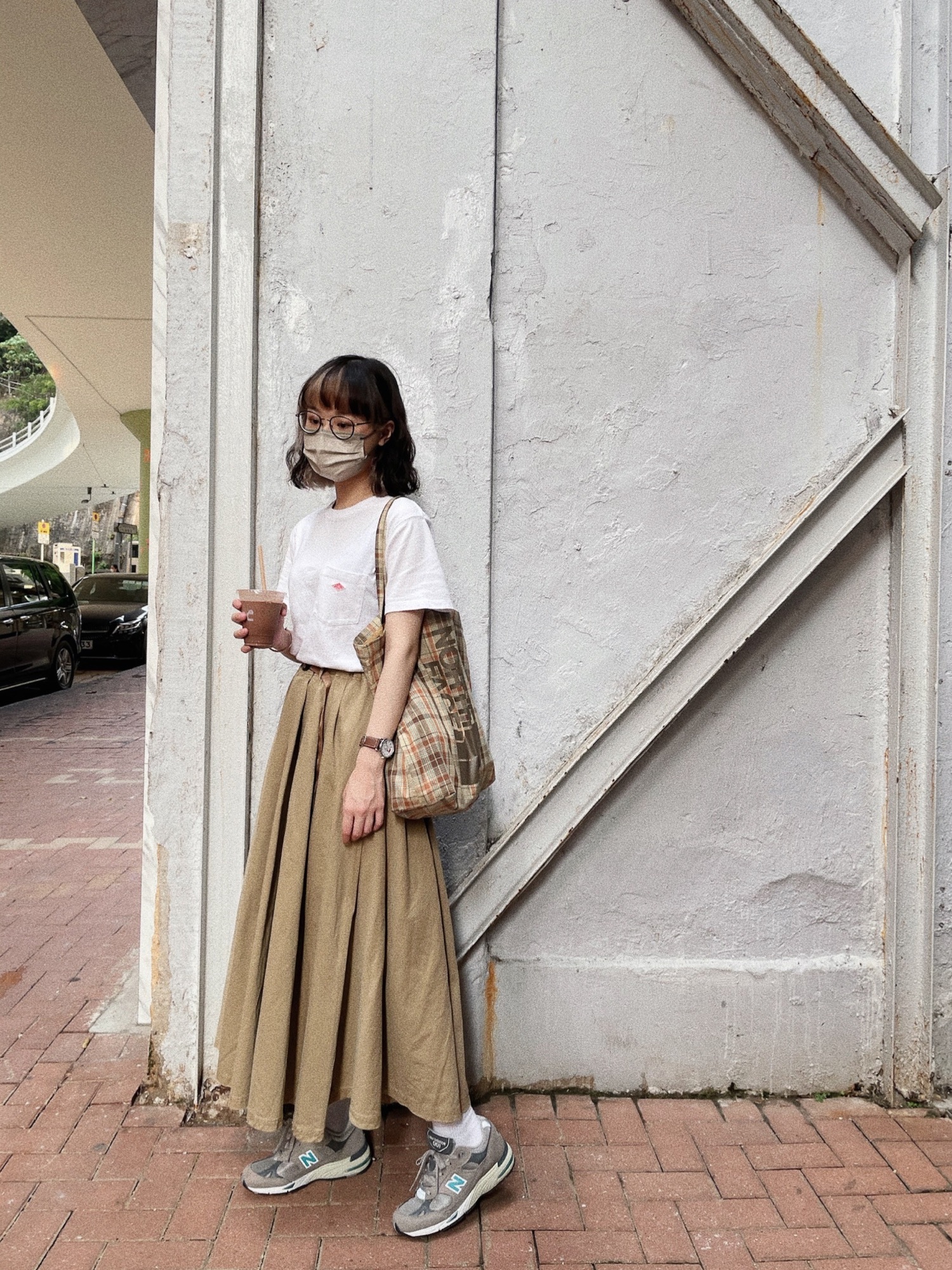 GRAMICCI × BEAMS BOY 別注 チノ ロングスカート【F】ベージュ グラミチ ビームスボーイ コラボ コットン マキシ フレア GLSK-19F1175 19AW BEAMS BOY 別注 チノロングスカート フレア GLSK-19F1175 F